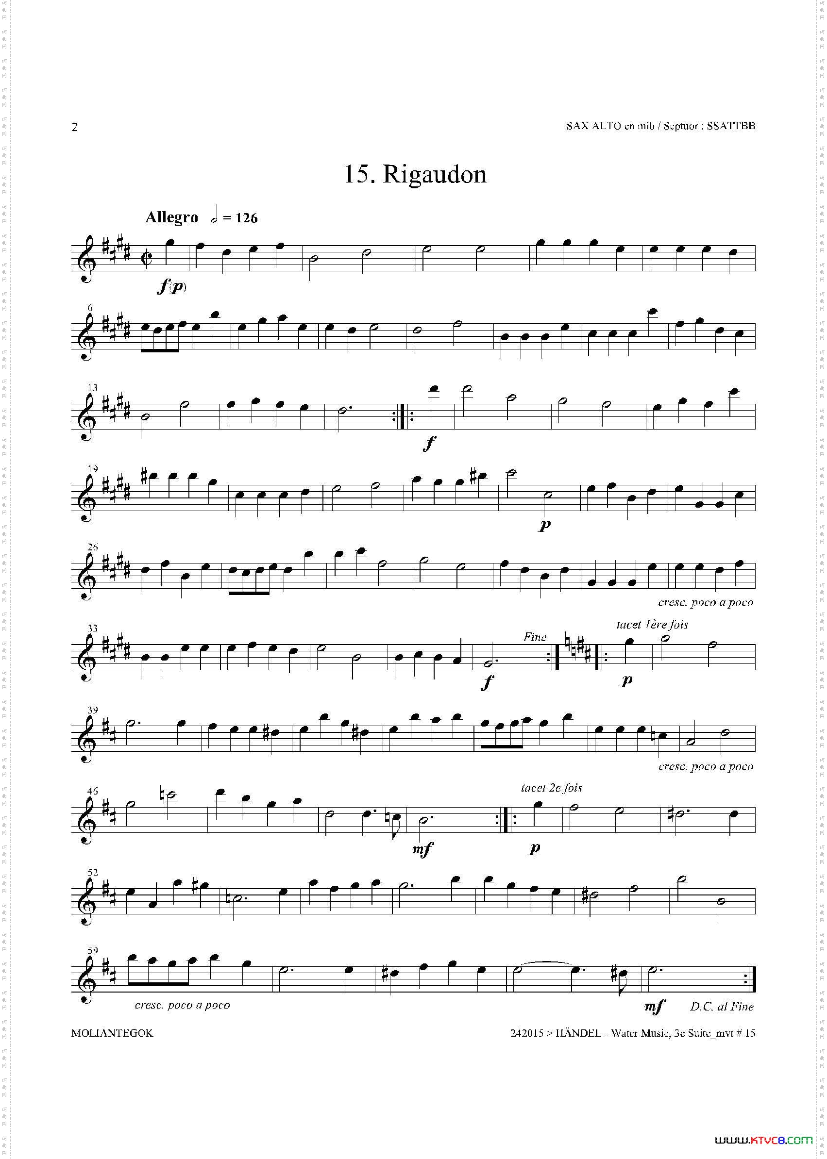 WaterMusicHWV.350No.3中音萨克斯_Water MusicHWV.350 No.3中音萨克斯