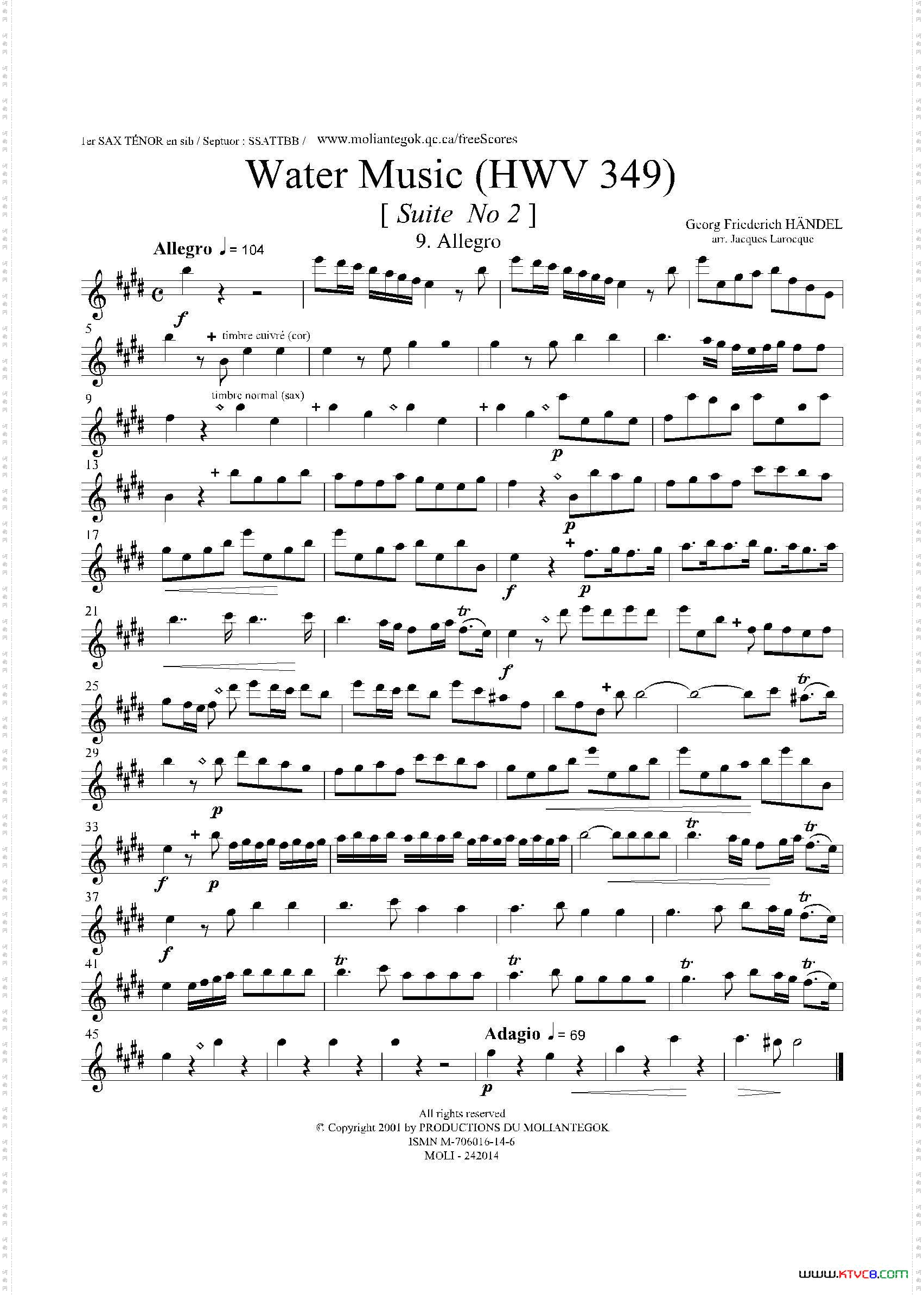 WaterMusicHWV.349No.2第一次中音萨克斯_Water MusicHWV.349 No.2第一次中音萨克斯