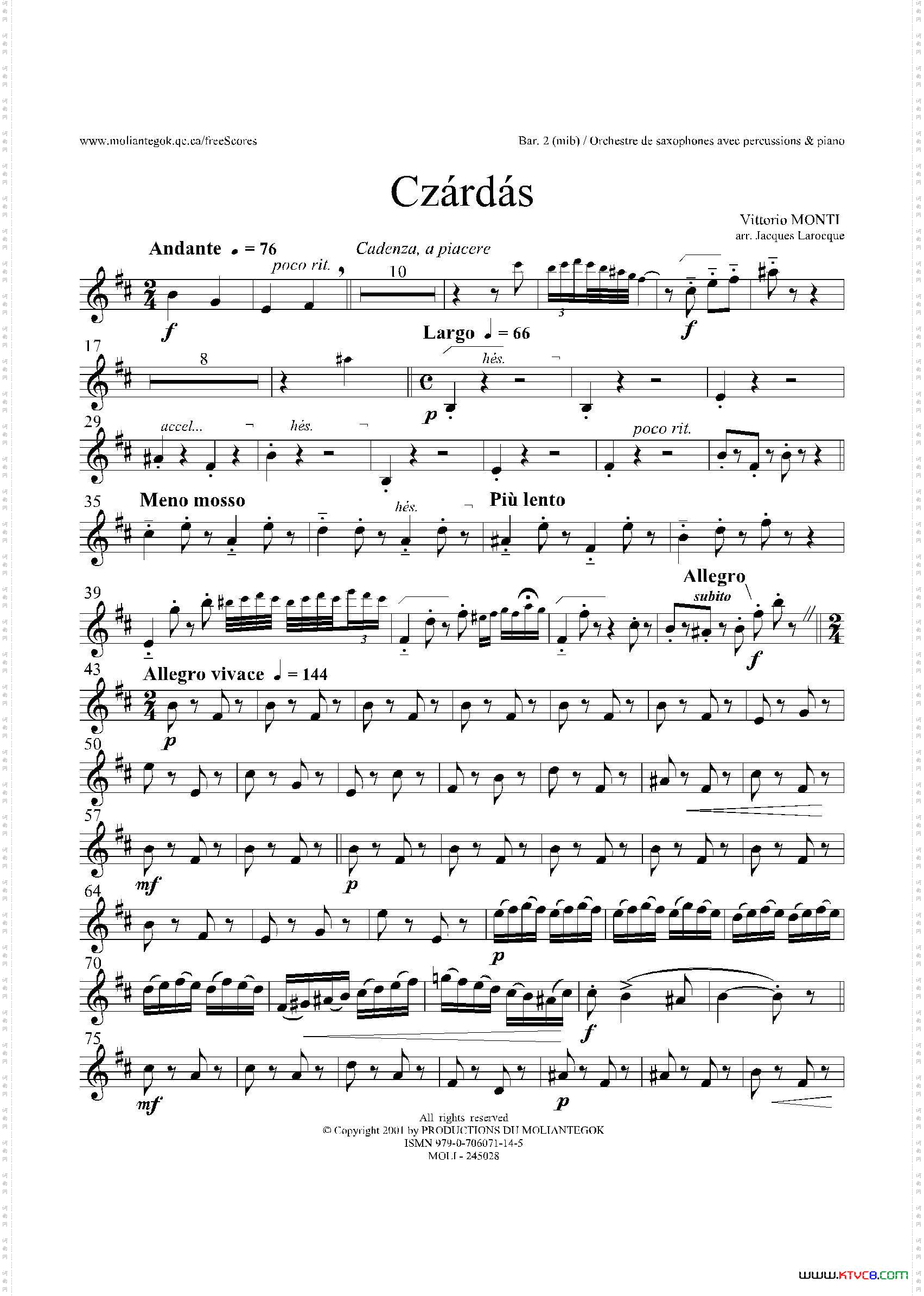 Czardas查尔达斯15重奏3支上低音萨克斯_Czardas 查尔达斯15重奏3支上低音萨克斯