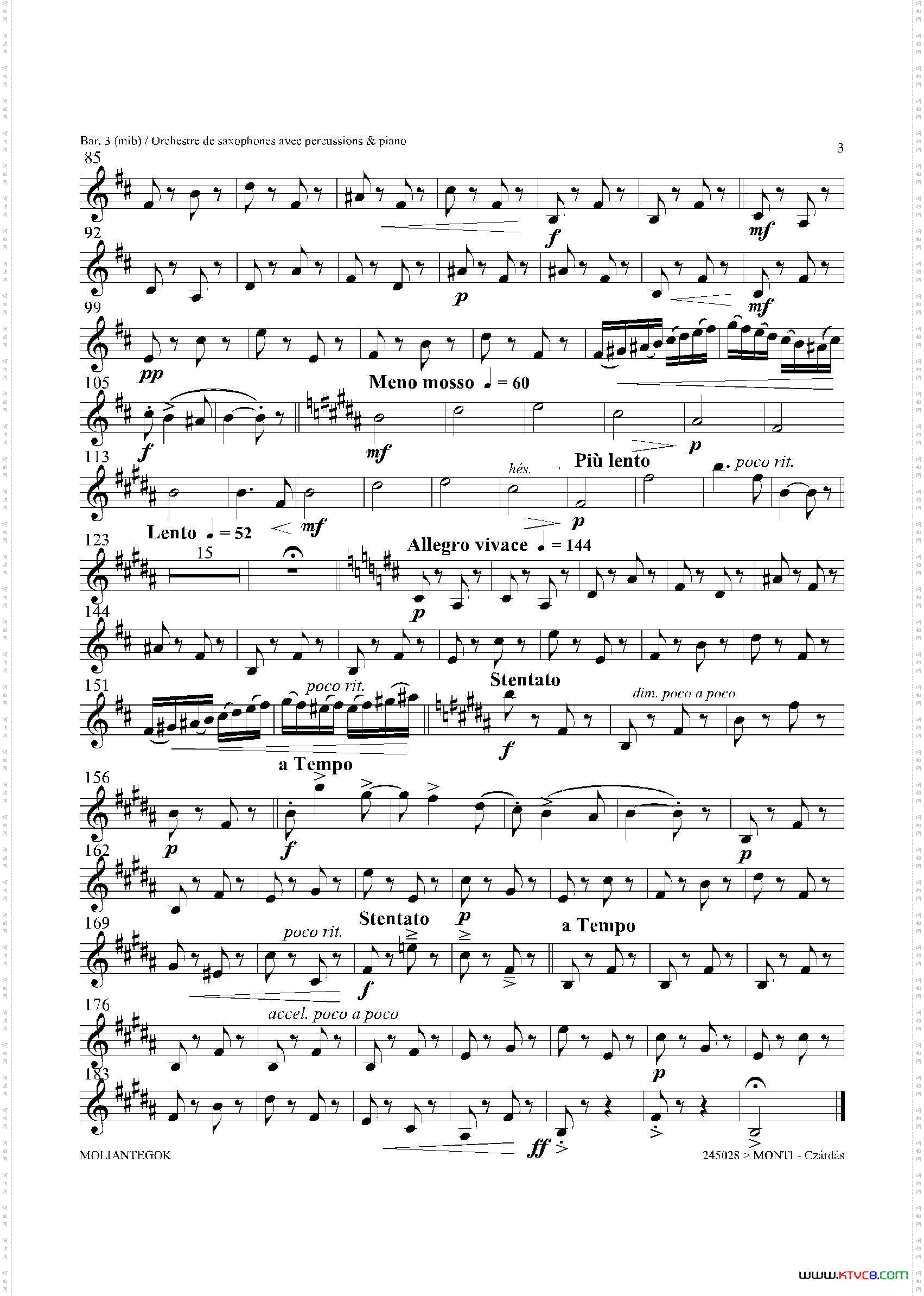 Czardas查尔达斯15重奏3支上低音萨克斯_Czardas 查尔达斯15重奏3支上低音萨克斯