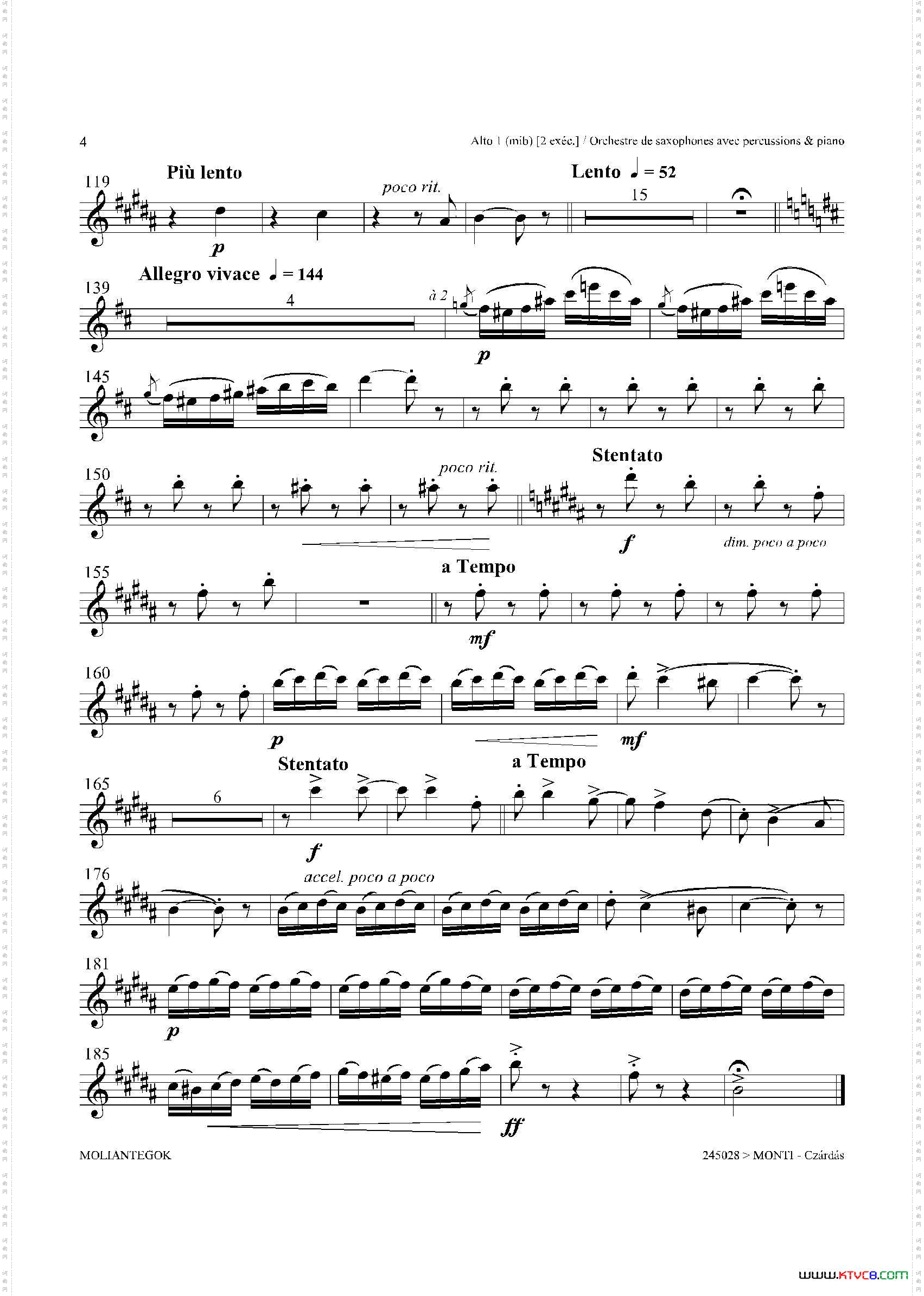 Czardas查尔达斯15重奏3支中音萨克斯