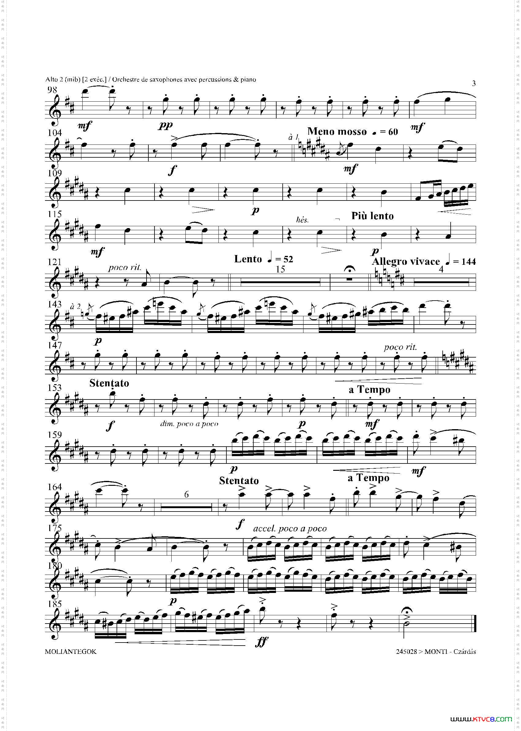 Czardas查尔达斯15重奏3支中音萨克斯