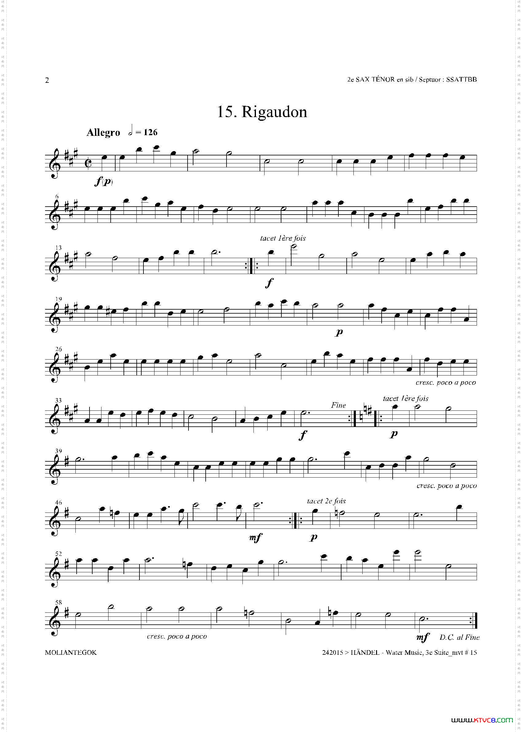 WaterMusicHWV.350No.3第二次中音萨克斯_Water MusicHWV.350 No.3第二次中音萨克斯