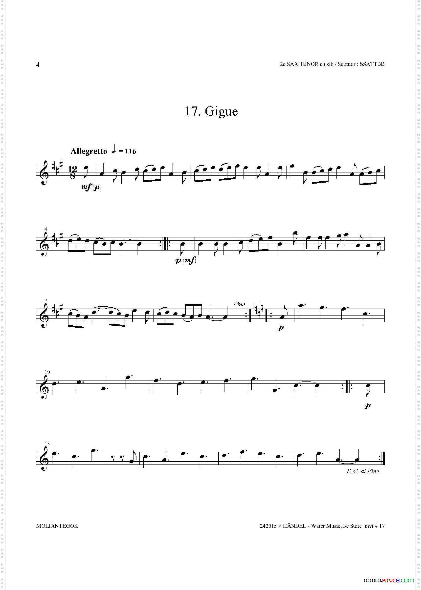 WaterMusicHWV.350No.3第二次中音萨克斯_Water MusicHWV.350 No.3第二次中音萨克斯