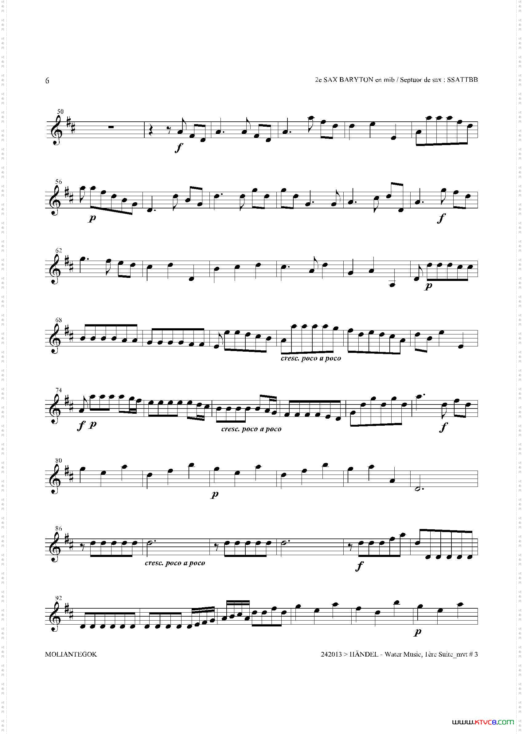 WaterMusicHWV.350No.3第二上低音萨克斯_Water MusicHWV.350 No.3第二上低音萨克斯