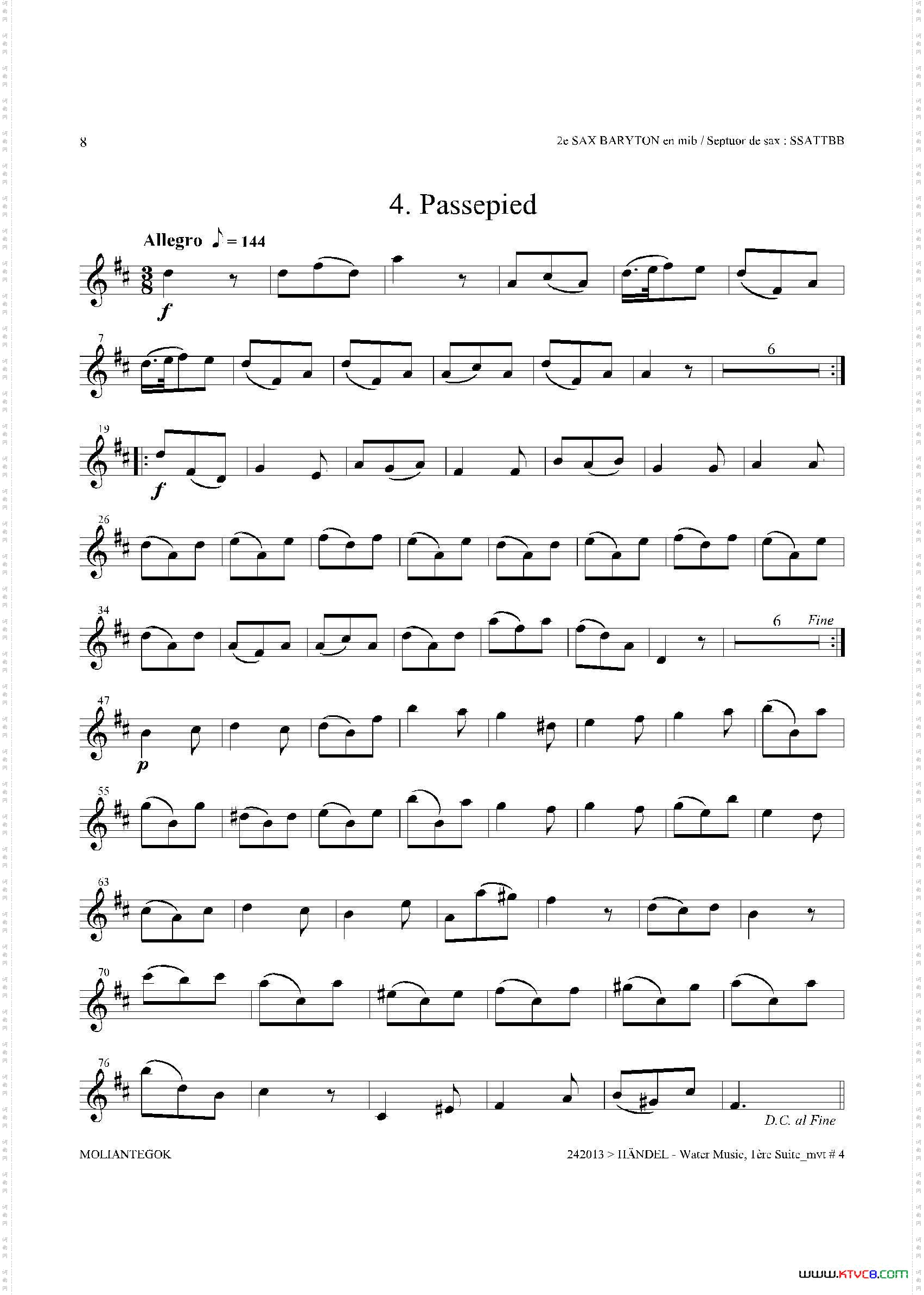 WaterMusicHWV.350No.3第二上低音萨克斯_Water MusicHWV.350 No.3第二上低音萨克斯