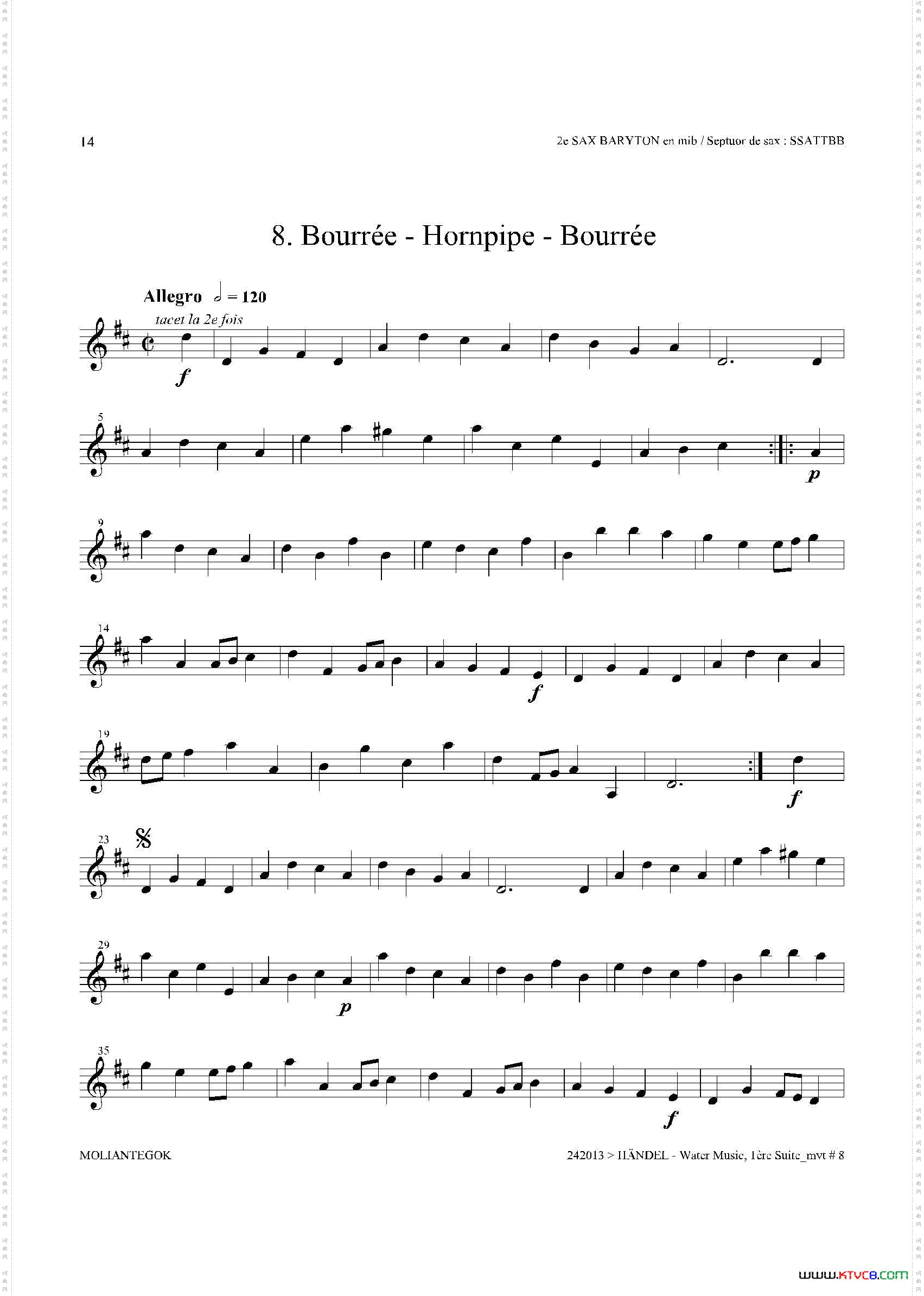 WaterMusicHWV.350No.3第二上低音萨克斯_Water MusicHWV.350 No.3第二上低音萨克斯