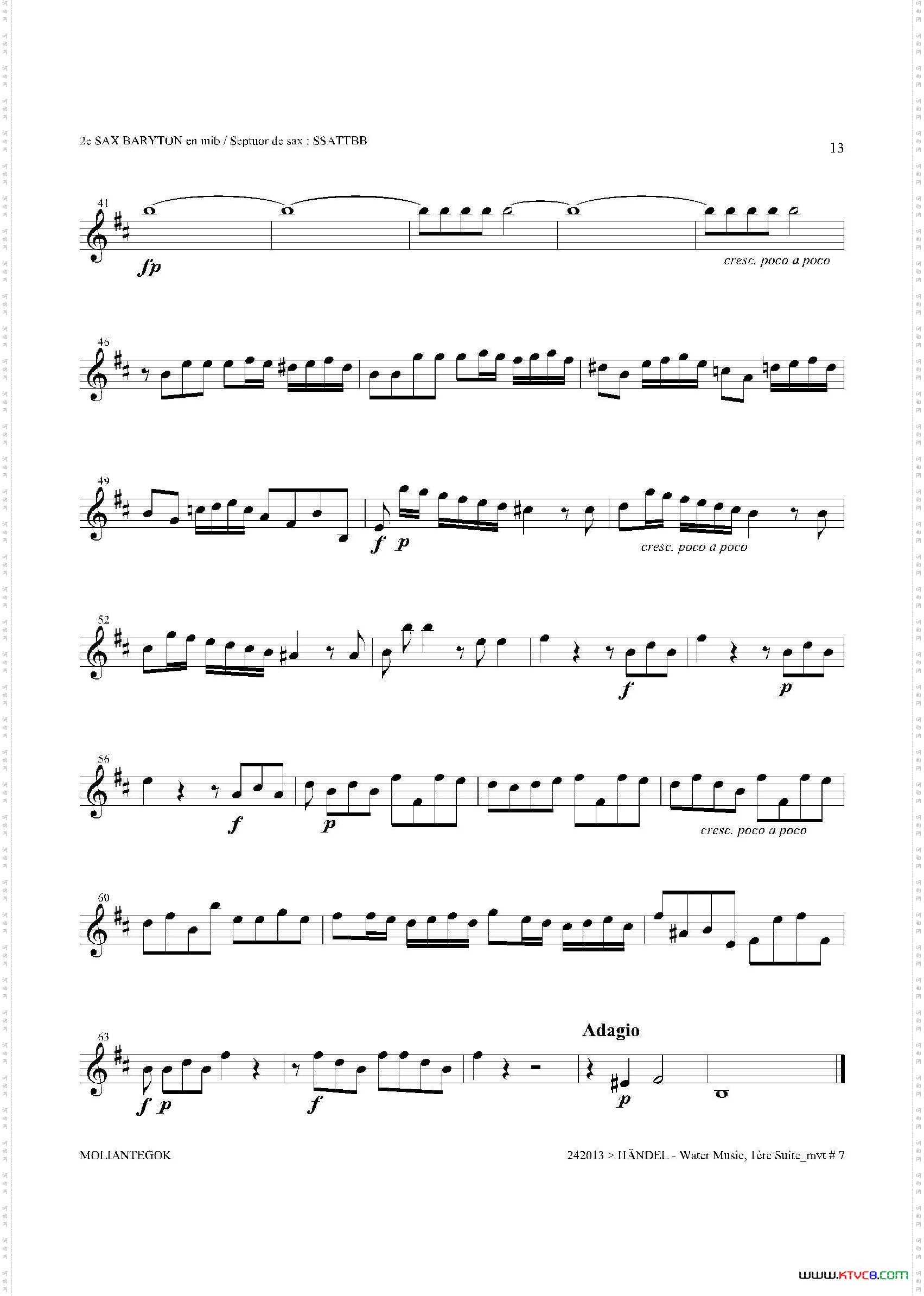 WaterMusicHWV.350No.3第二上低音萨克斯_Water MusicHWV.350 No.3第二上低音萨克斯