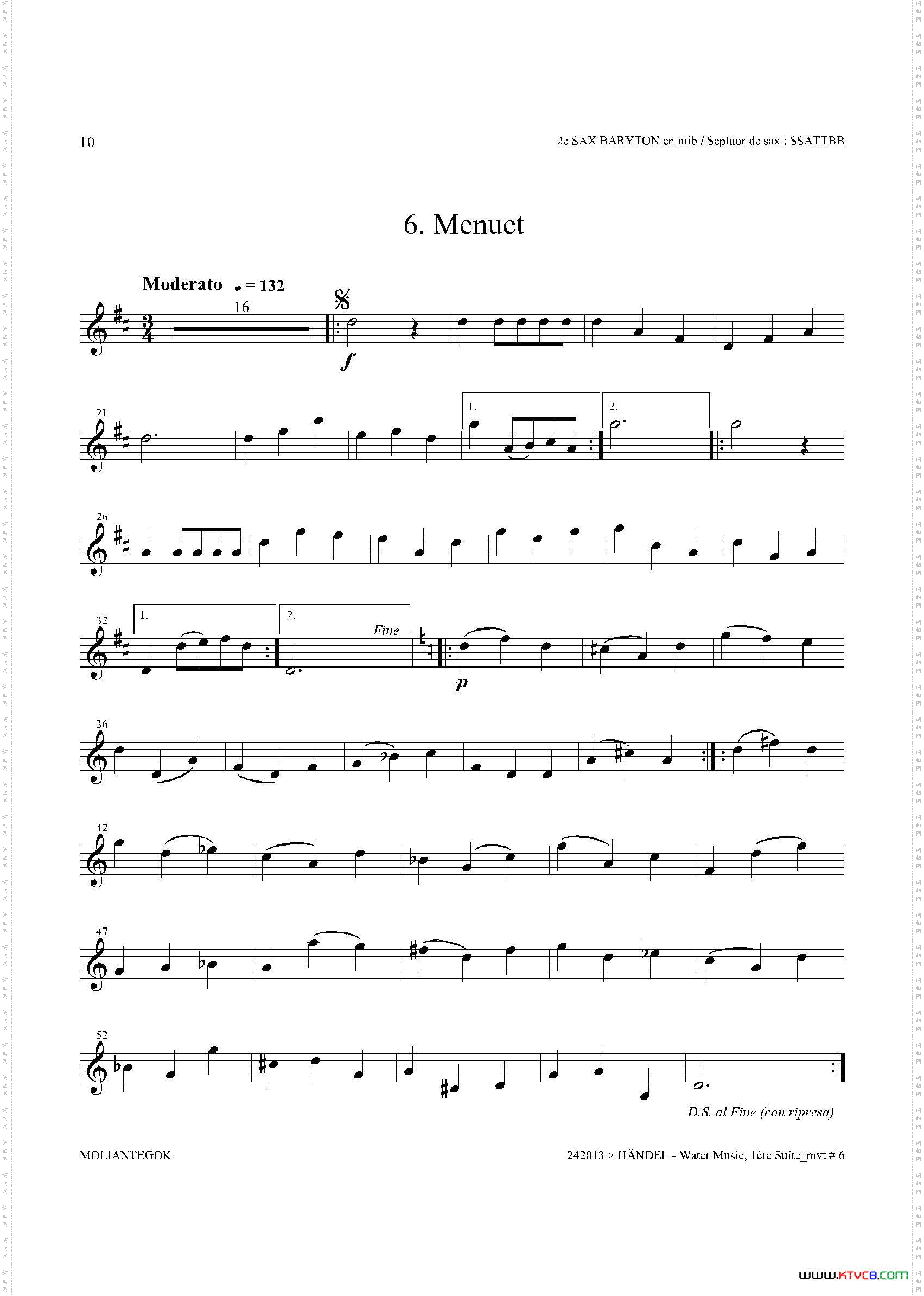 WaterMusicHWV.350No.3第二上低音萨克斯_Water MusicHWV.350 No.3第二上低音萨克斯