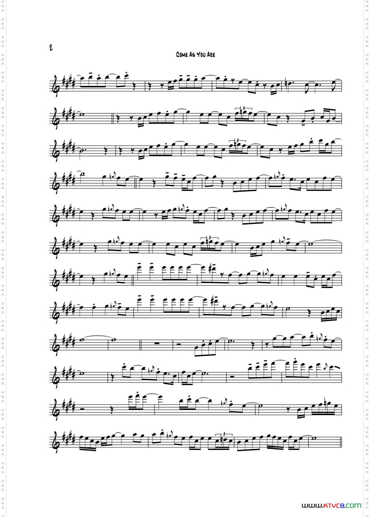 ComeAsYouAreB-FLAT次中音萨克斯_Come As You AreB-FLAT 次中音萨克斯