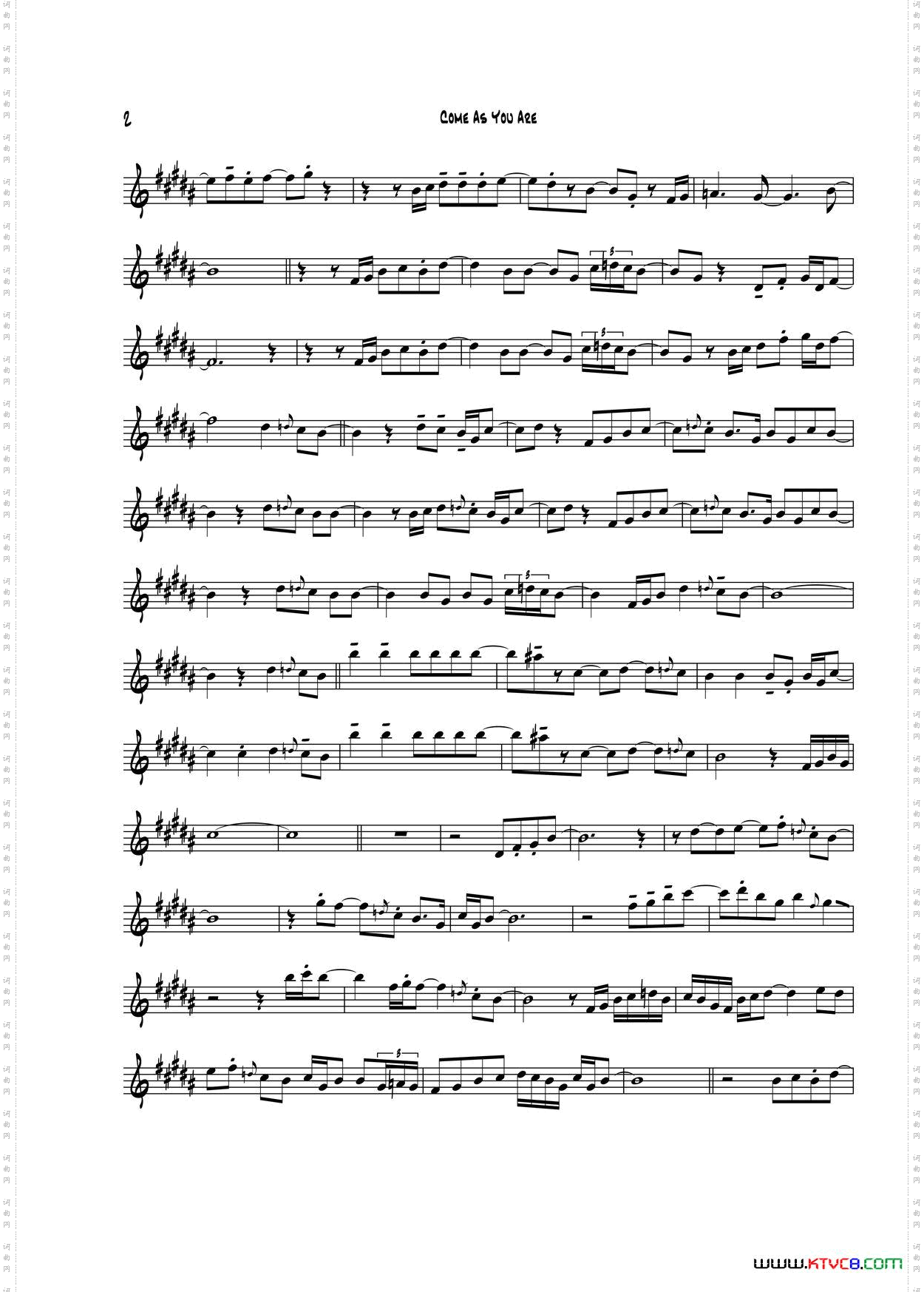 ComeAsYouAre中音萨克斯_Come As You Are中音萨克斯