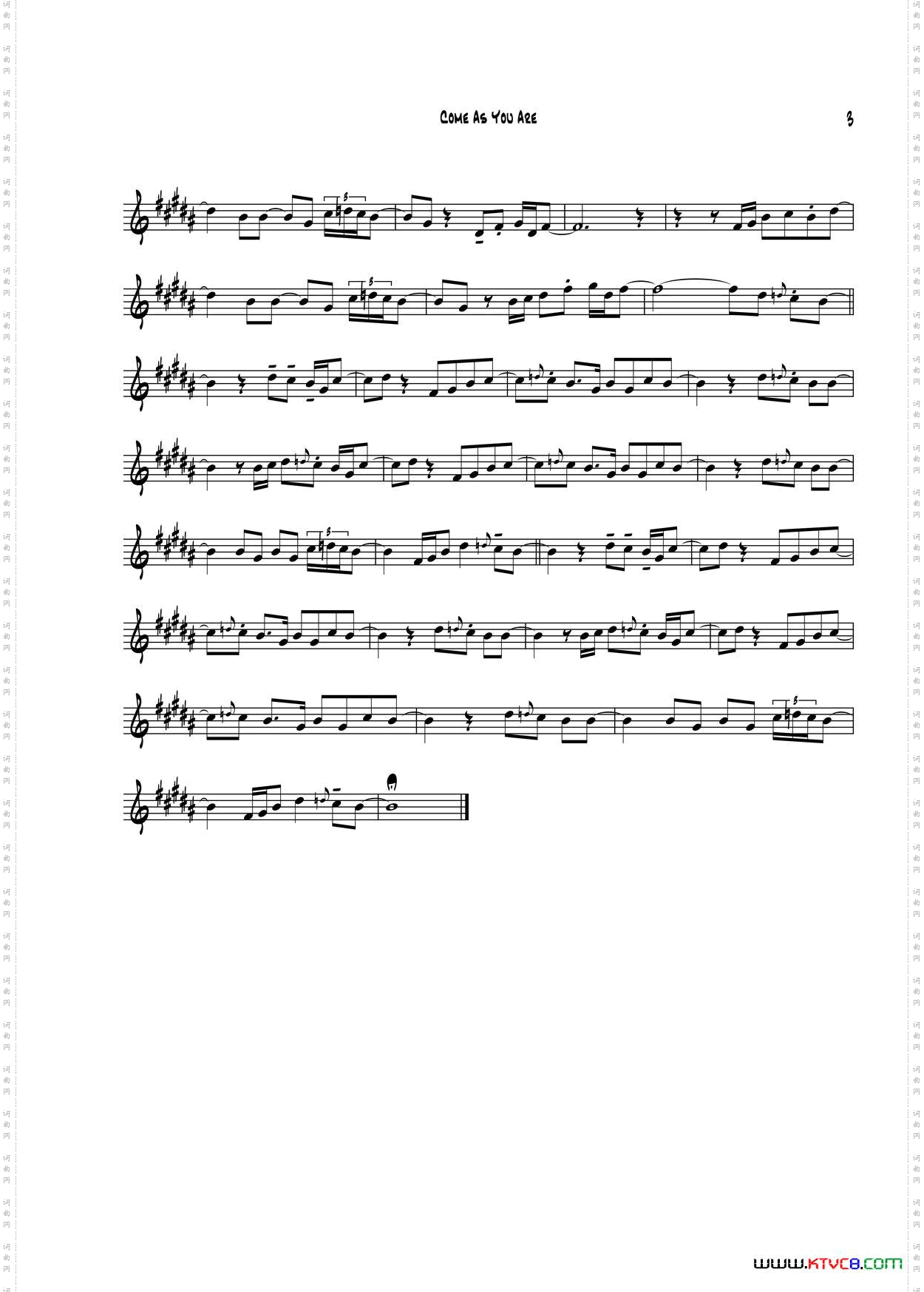 ComeAsYouAre中音萨克斯_Come As You Are中音萨克斯