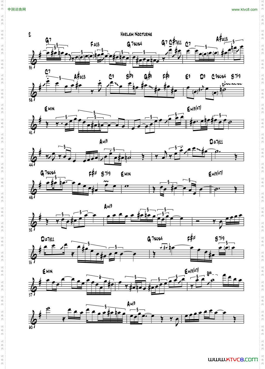 HarlemNocturne中音萨克斯_Harlem Nocturne中音萨克斯