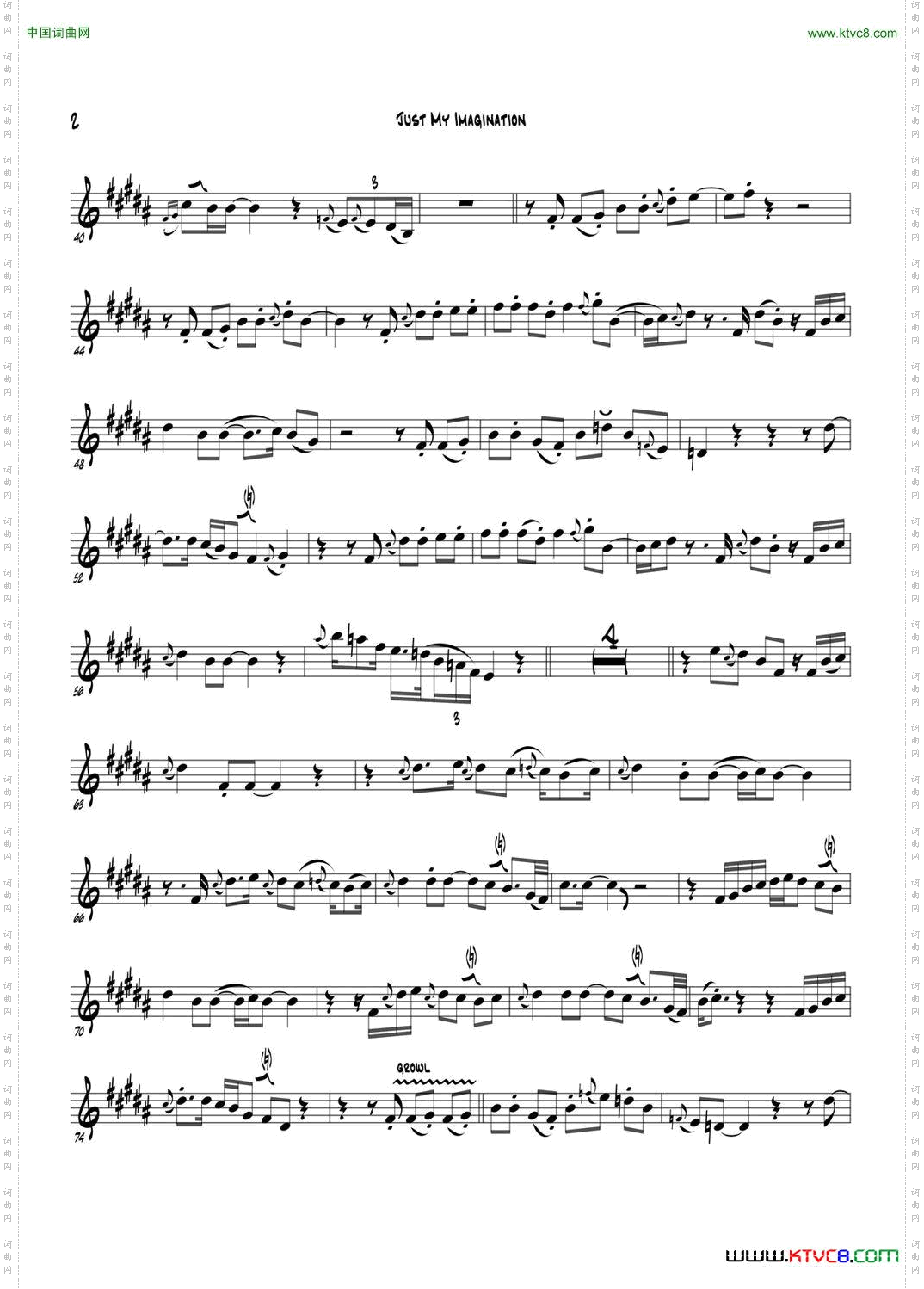 JustMyImagination中音萨克斯_Just MyImagination中音萨克斯