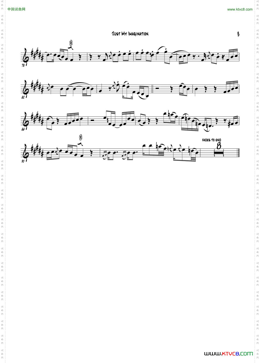 JustMyImagination中音萨克斯_Just MyImagination中音萨克斯