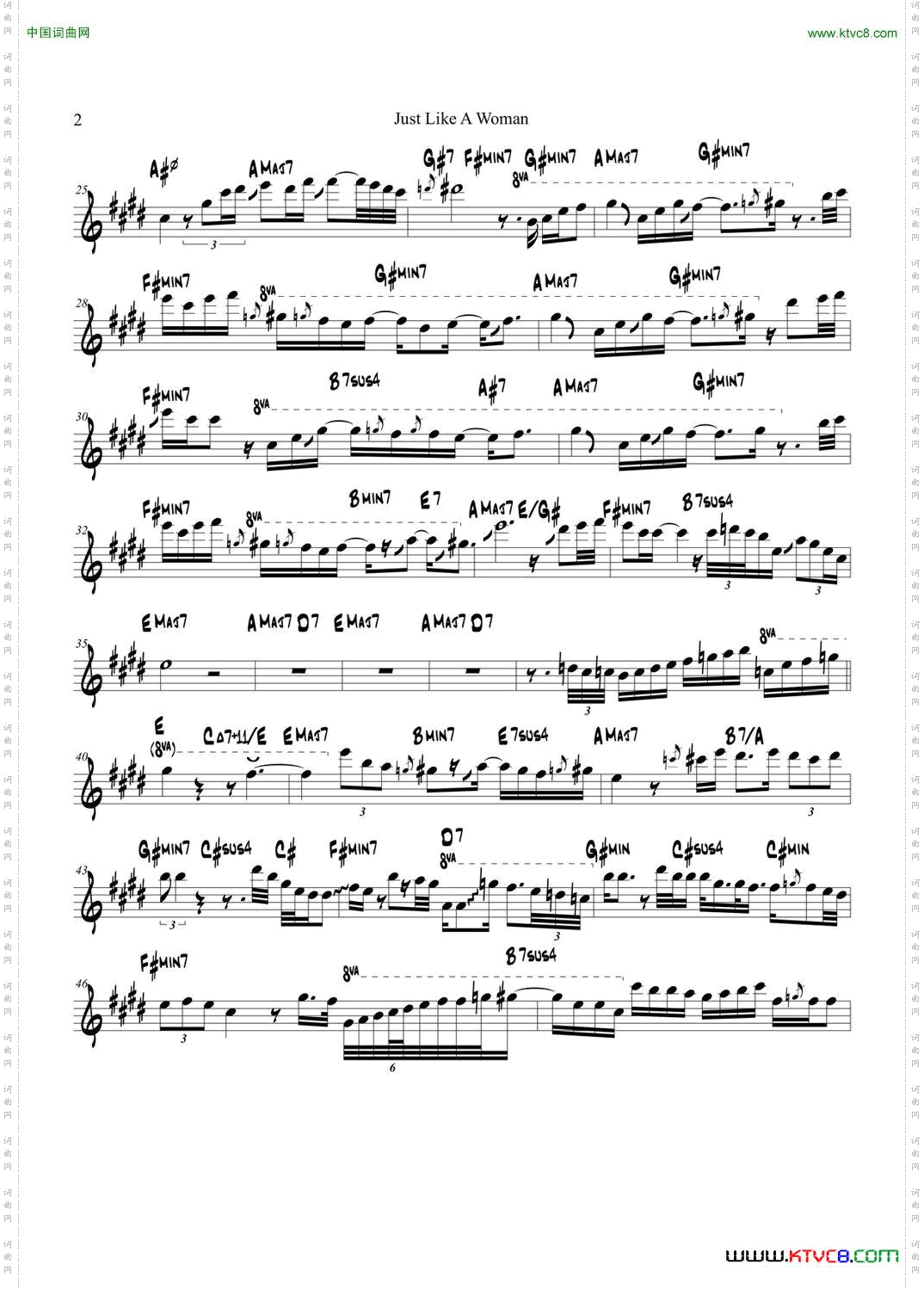 JustLikeAWoman次中音萨克斯_Just Like A Woman次中音萨克斯