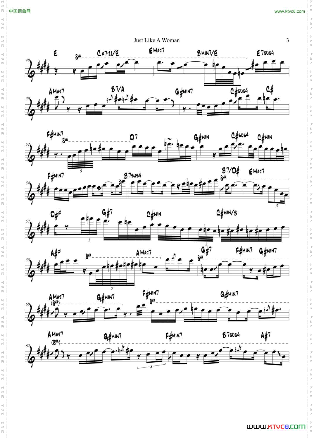 JustLikeAWoman次中音萨克斯_Just Like A Woman次中音萨克斯