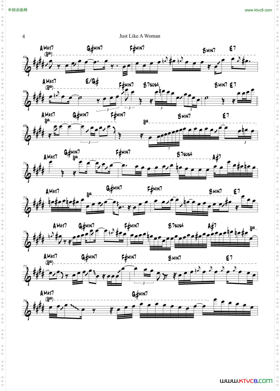 JustLikeAWoman次中音萨克斯_Just Like A Woman次中音萨克斯