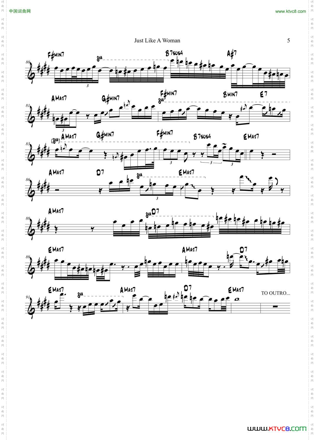 JustLikeAWoman次中音萨克斯_Just Like A Woman次中音萨克斯