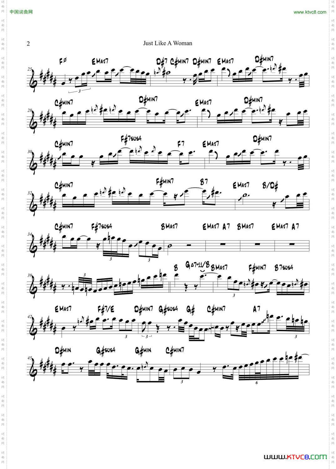 JustLikeAWoman中音萨克斯_Just Like A Woman中音萨克斯