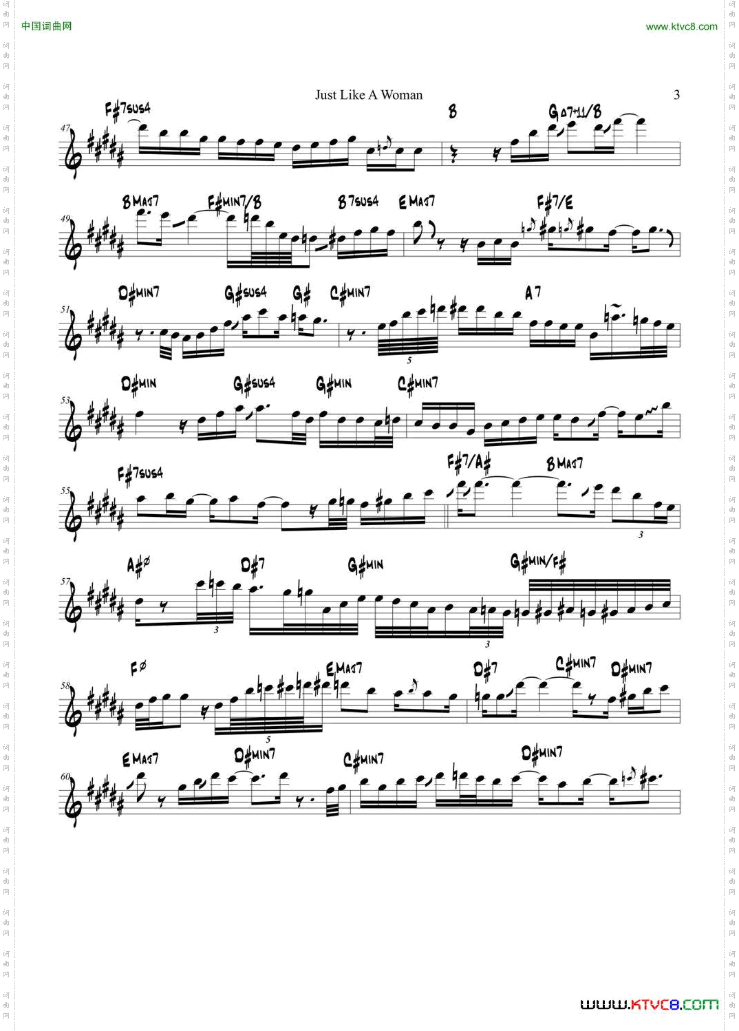 JustLikeAWoman中音萨克斯_Just Like A Woman中音萨克斯