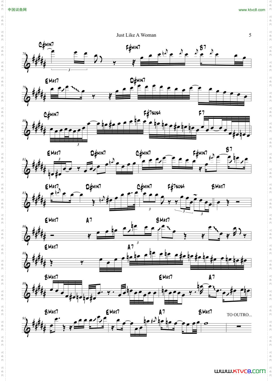 JustLikeAWoman中音萨克斯_Just Like A Woman中音萨克斯