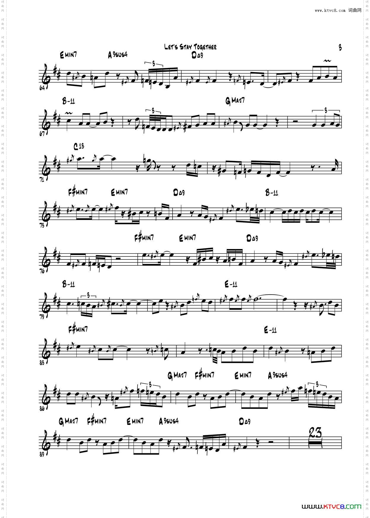 LetsStayTogether中音萨克斯_Lets Stay Together中音萨克斯