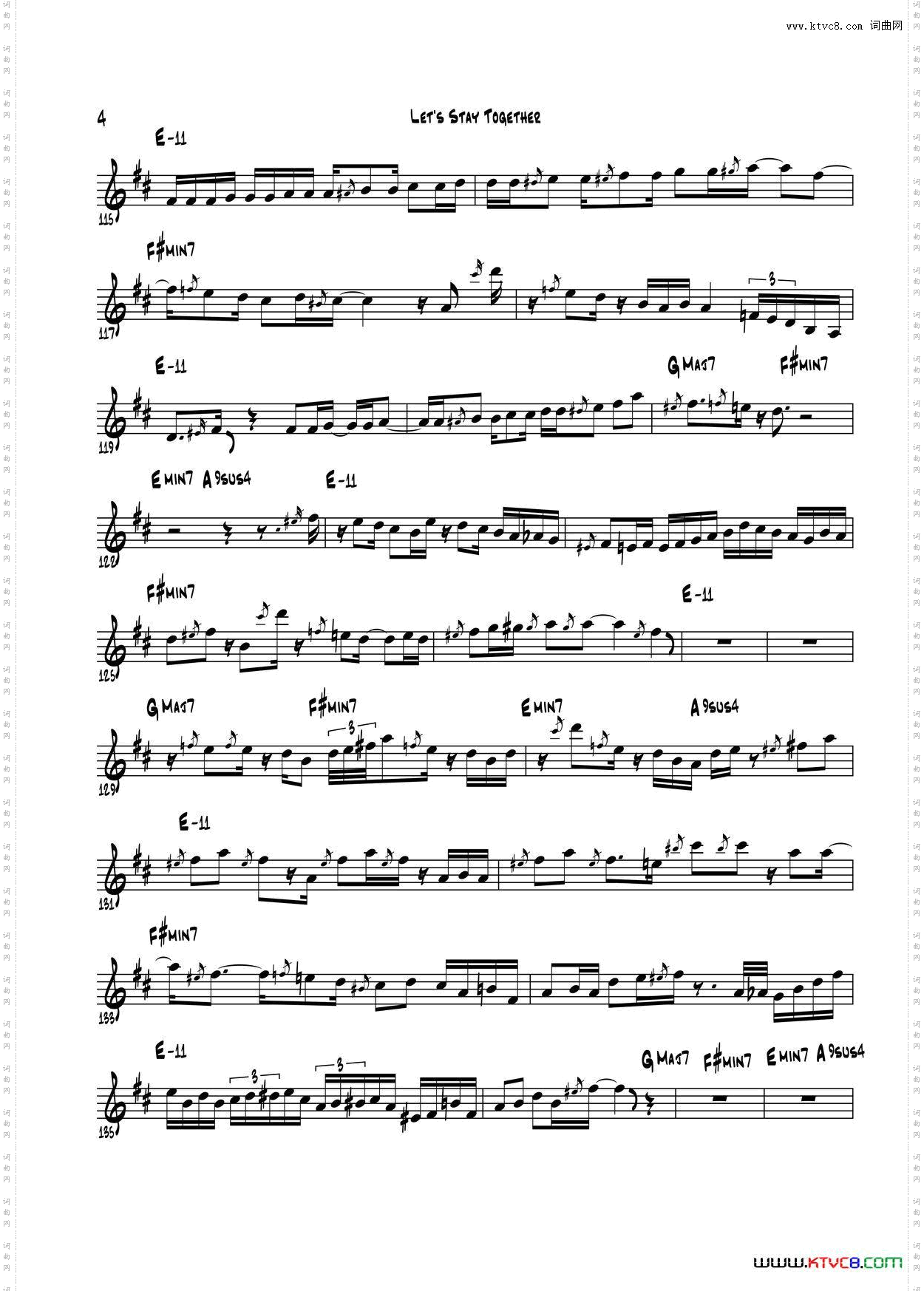LetsStayTogether中音萨克斯_Lets Stay Together中音萨克斯