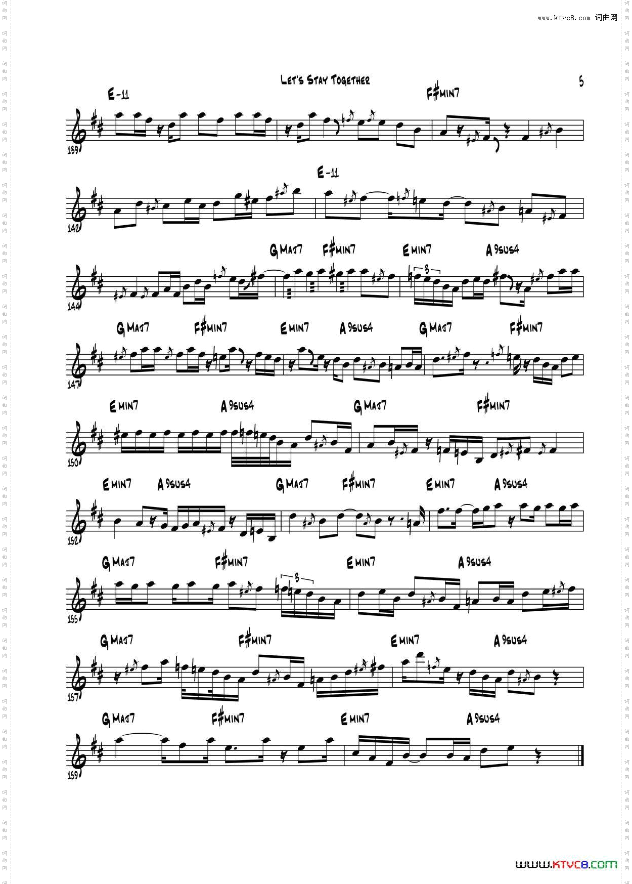 LetsStayTogether中音萨克斯_Lets Stay Together中音萨克斯