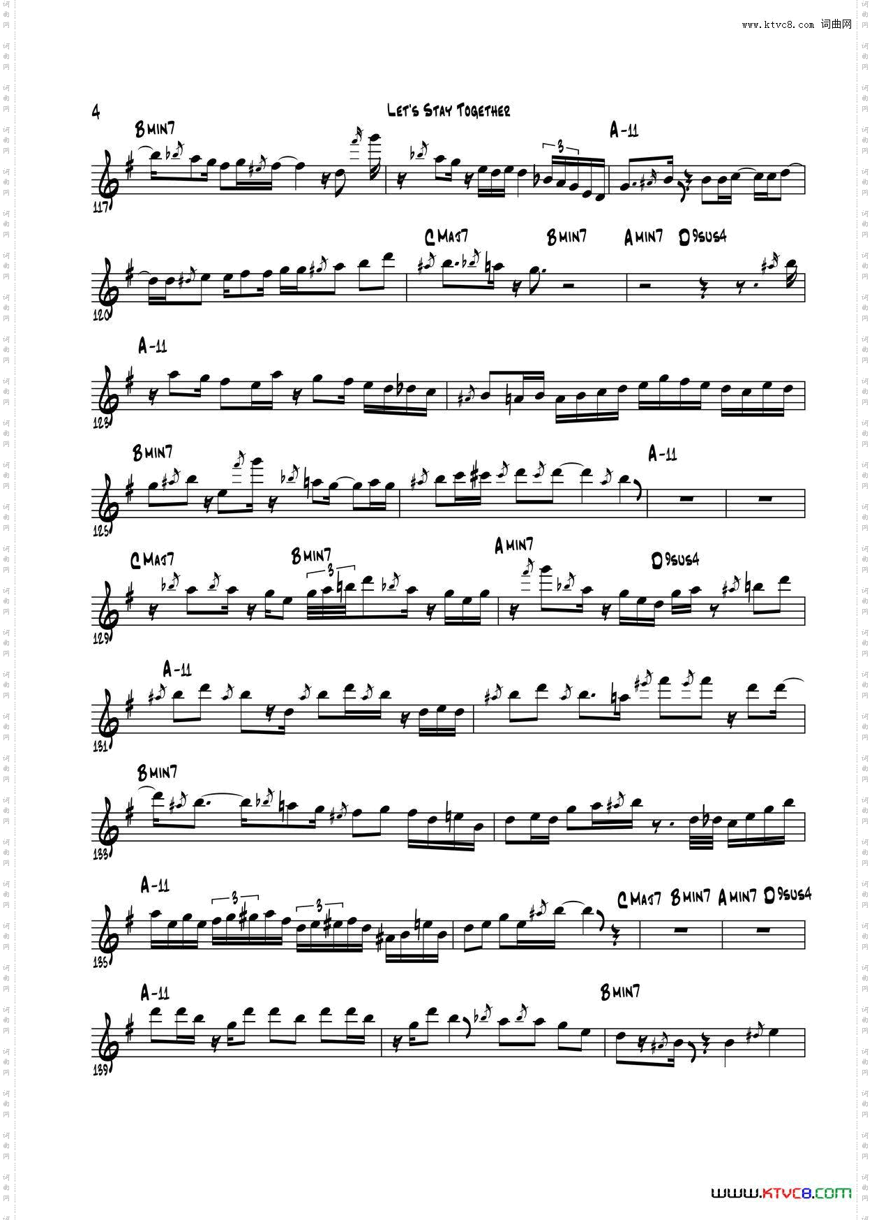 LetsStayTogether次中音萨克斯_Lets Stay Together次中音萨克斯