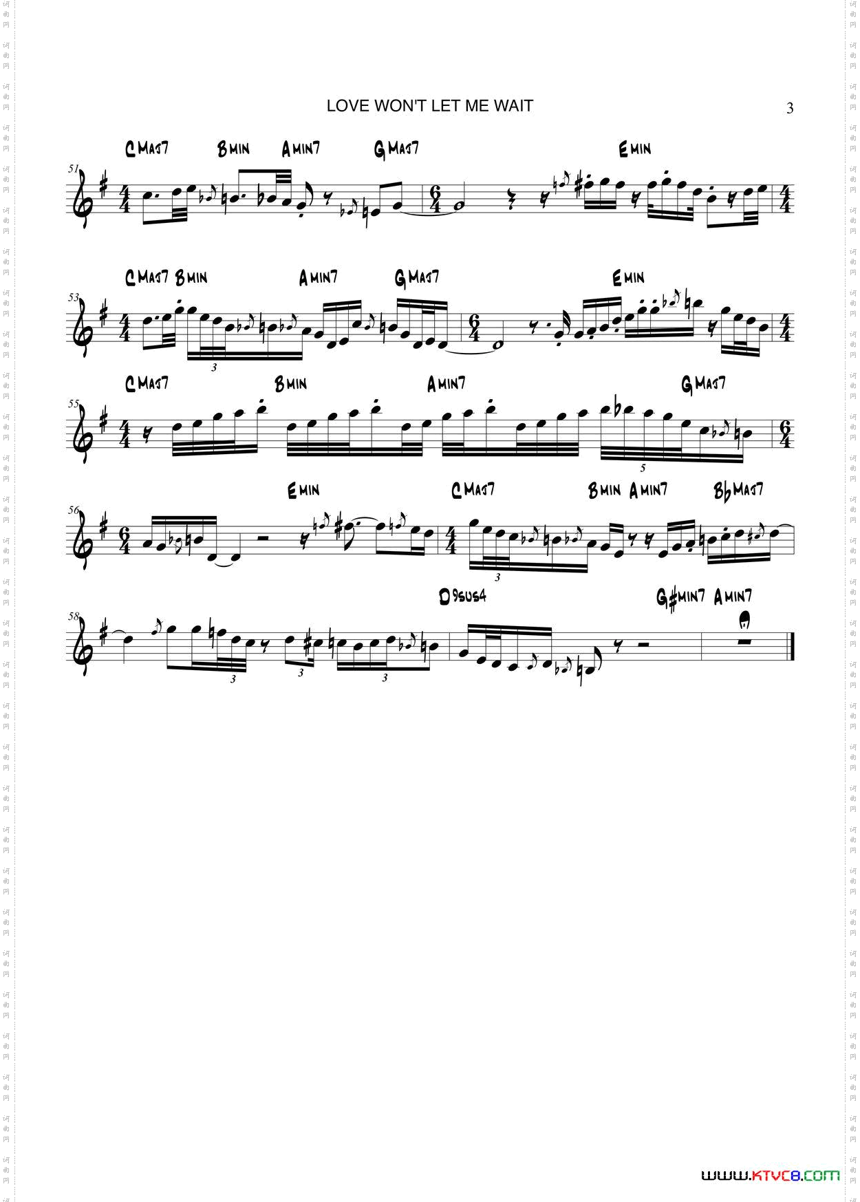 LoveWontLetMeWait中音萨克斯_Love Wont Let Me Wait中音萨克斯