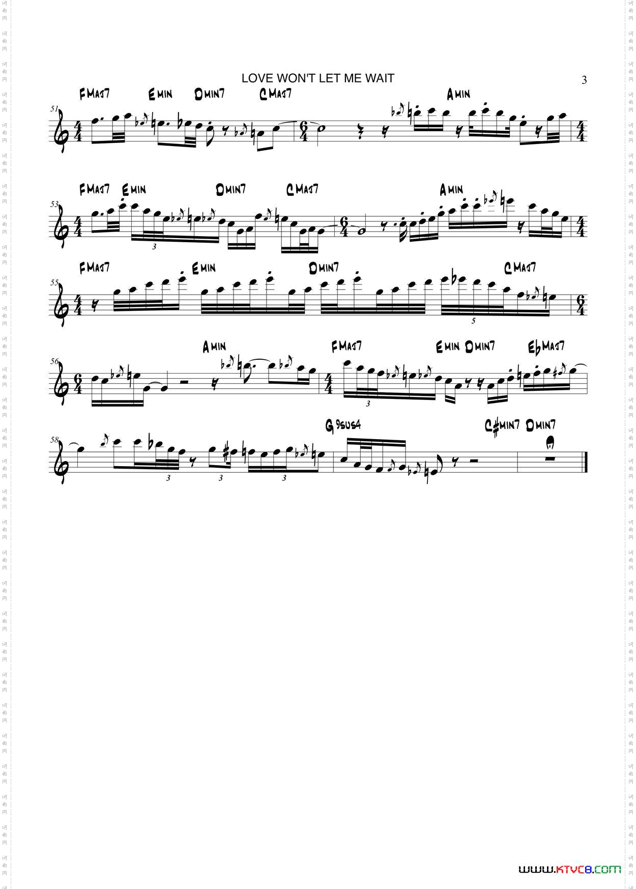 LoveWontLetMeWait次中音萨克斯_Love Wont Let Me Wait次中音萨克斯