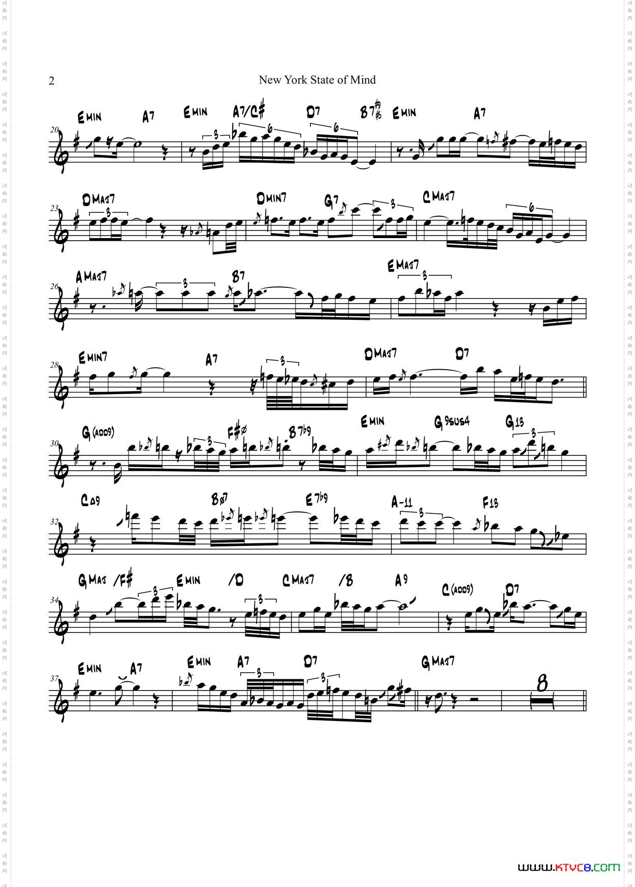 NewYorkStateofMind中音萨克斯_New York Stateof Mind中音萨克斯