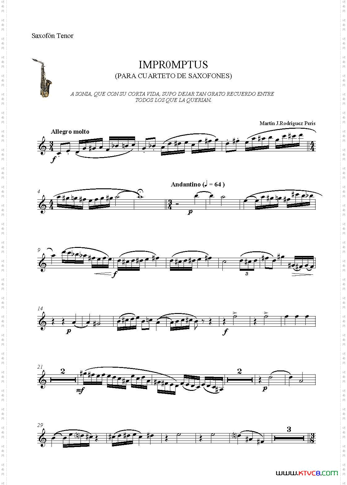IMPROMTUS次中音萨克斯分谱