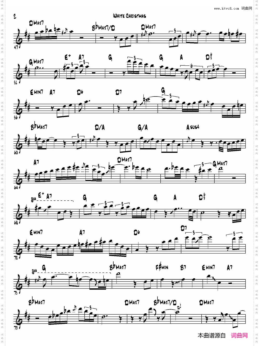 WhiteChristmas次中音萨克斯_White Christmas次中音萨克斯