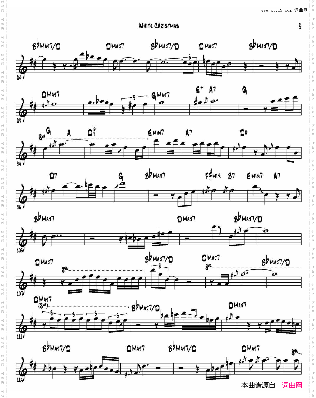 WhiteChristmas次中音萨克斯_White Christmas次中音萨克斯