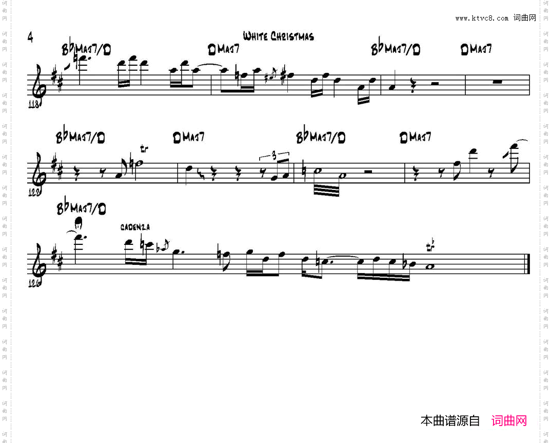 WhiteChristmas次中音萨克斯_White Christmas次中音萨克斯