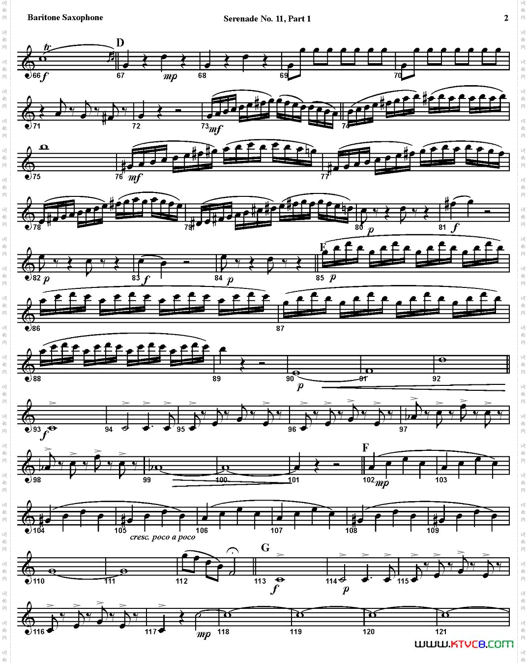 SERENADENo·11inEb，K·375Part1四重奏·上低音萨克斯分谱_SERENADE No·11 in Eb，K·375 Part 1四重奏·上低音萨克斯分谱