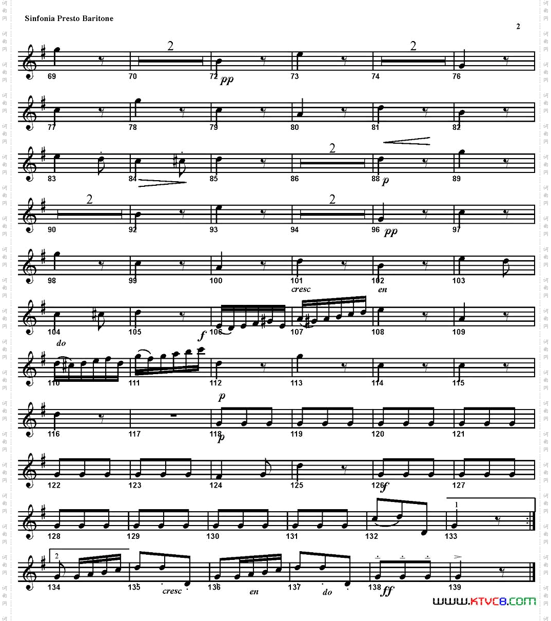 SINFONIAPart3·PRESTO四重奏·上低音萨克斯分谱_SINFONIA Part 3· PRESTO四重奏·上低音萨克斯分谱