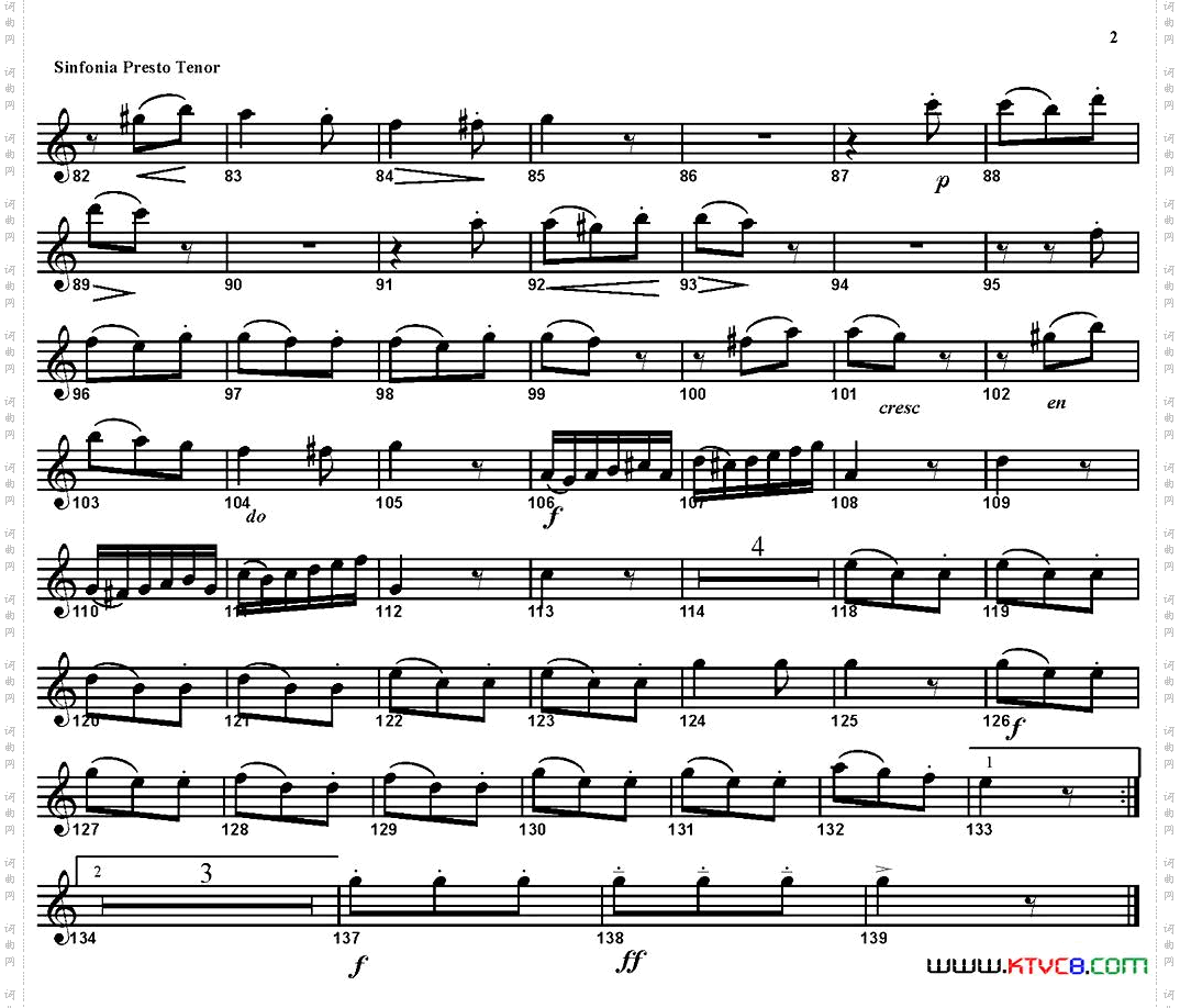 SINFONIAPart3·PRESTO四重奏·次中音萨克斯分谱_SINFONIA Part 3· PRESTO四重奏·次中音萨克斯分谱