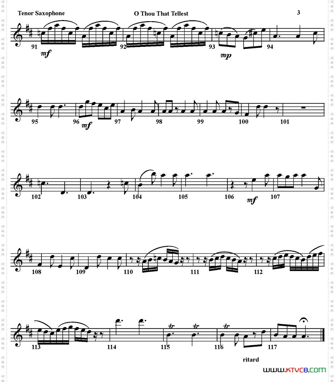OTHOUTHATTELLESTGOODTIDINGSTOZION四重奏·次中音萨克斯分谱_O THOU THAT TELLEST GOOD TIDINGS TO ZION四重奏·次中音萨克斯分谱