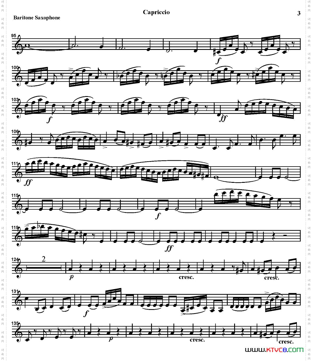 CAPRICCIO四重奏·上低音萨克斯分谱