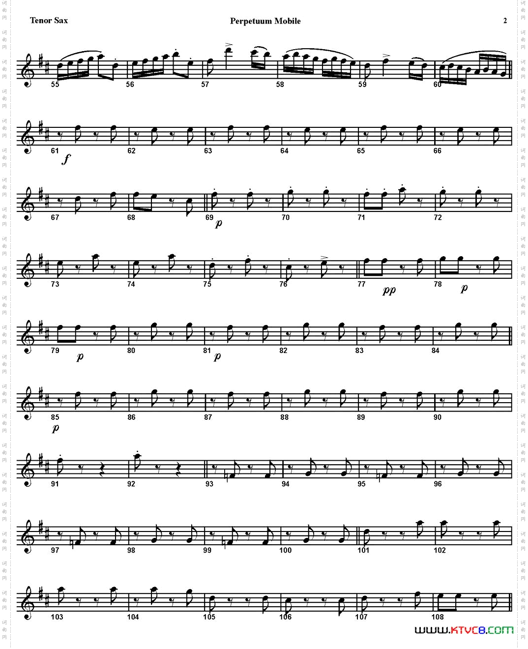 PERPETUUMMOBILE四重奏·次中音萨克斯分谱_PERPETUUM MOBILE四重奏·次中音萨克斯分谱