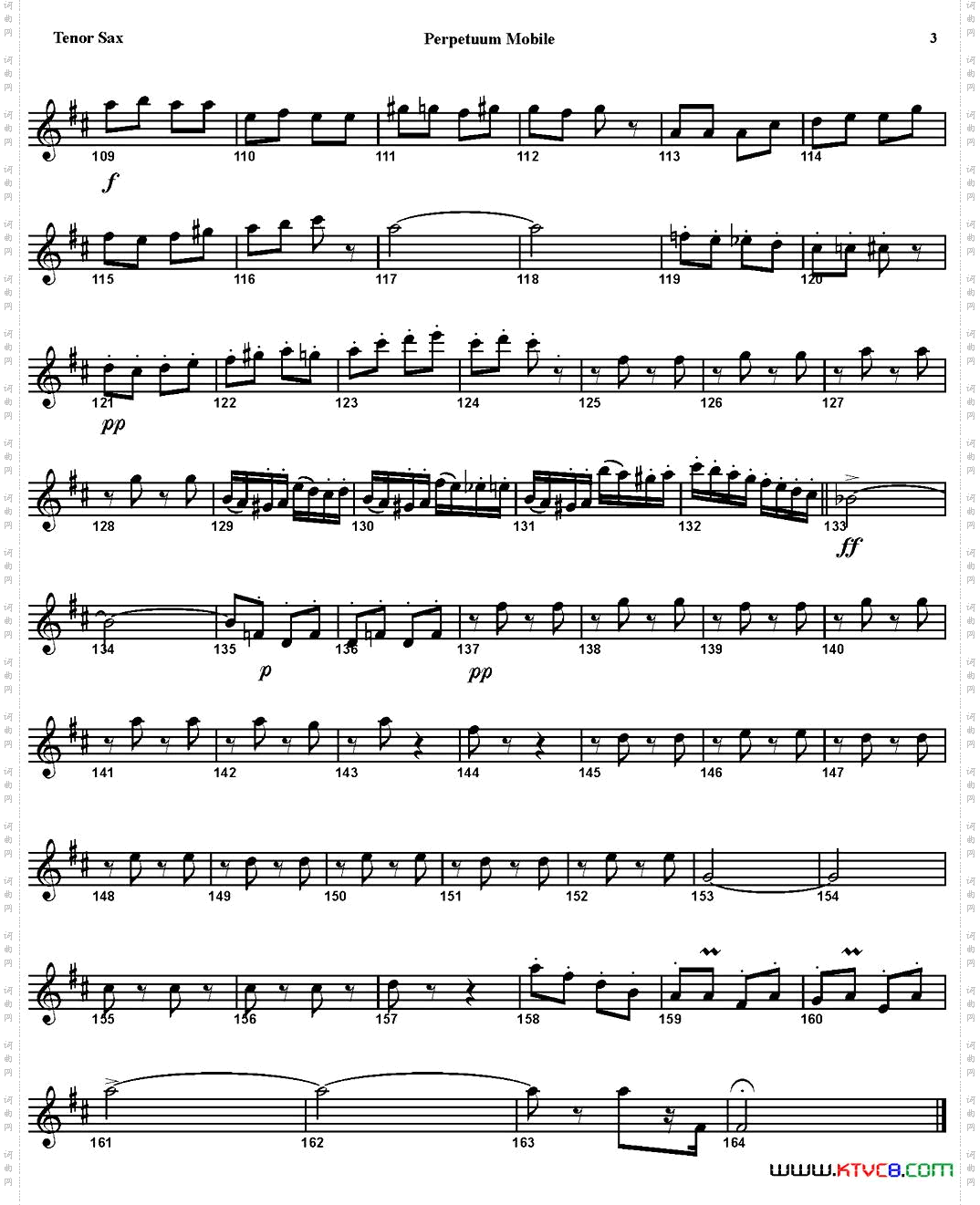 PERPETUUMMOBILE四重奏·次中音萨克斯分谱_PERPETUUM MOBILE四重奏·次中音萨克斯分谱