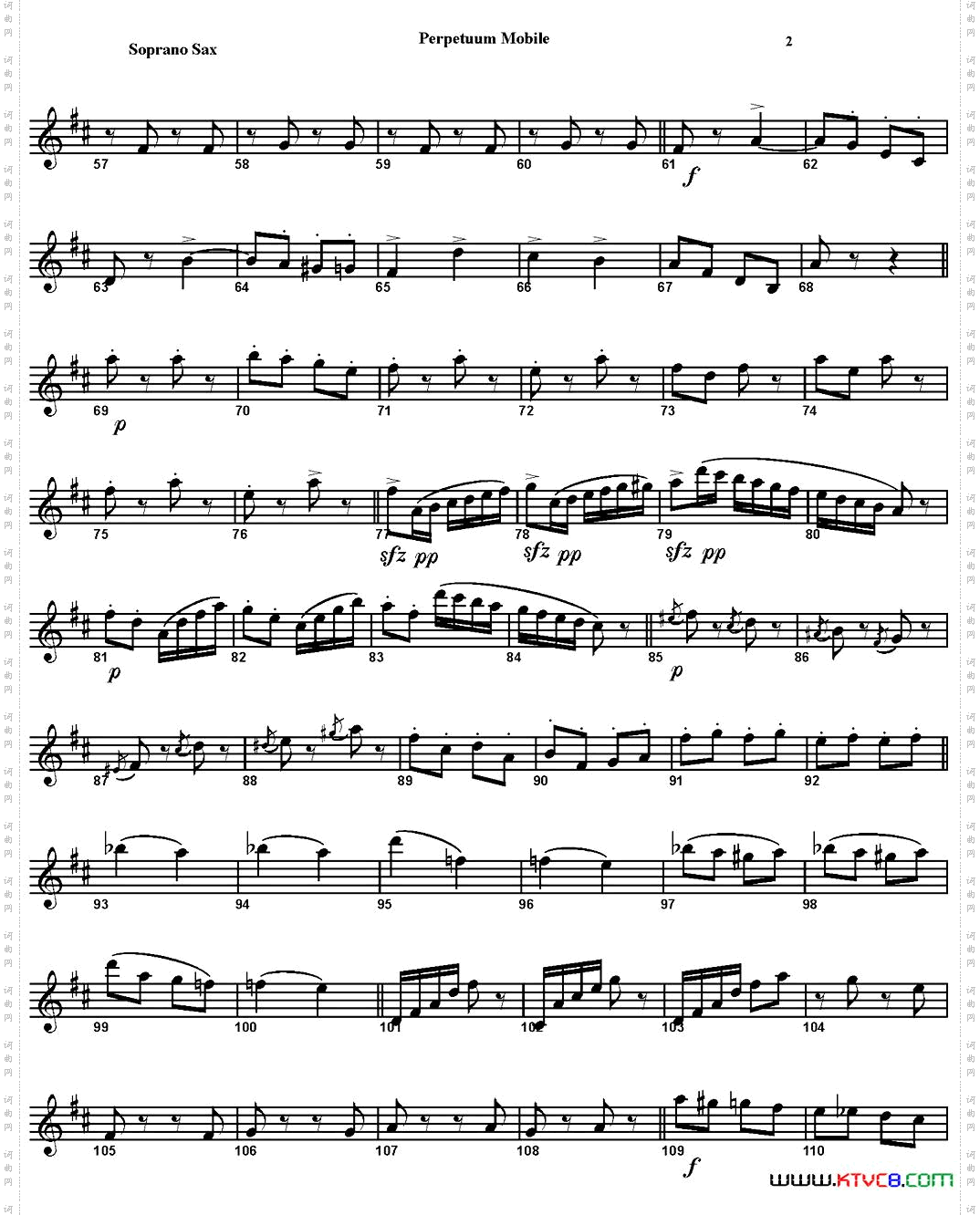 PERPETUUMMOBILE四重奏·高音萨克斯分谱_PERPETUUM MOBILE四重奏·高音萨克斯分谱