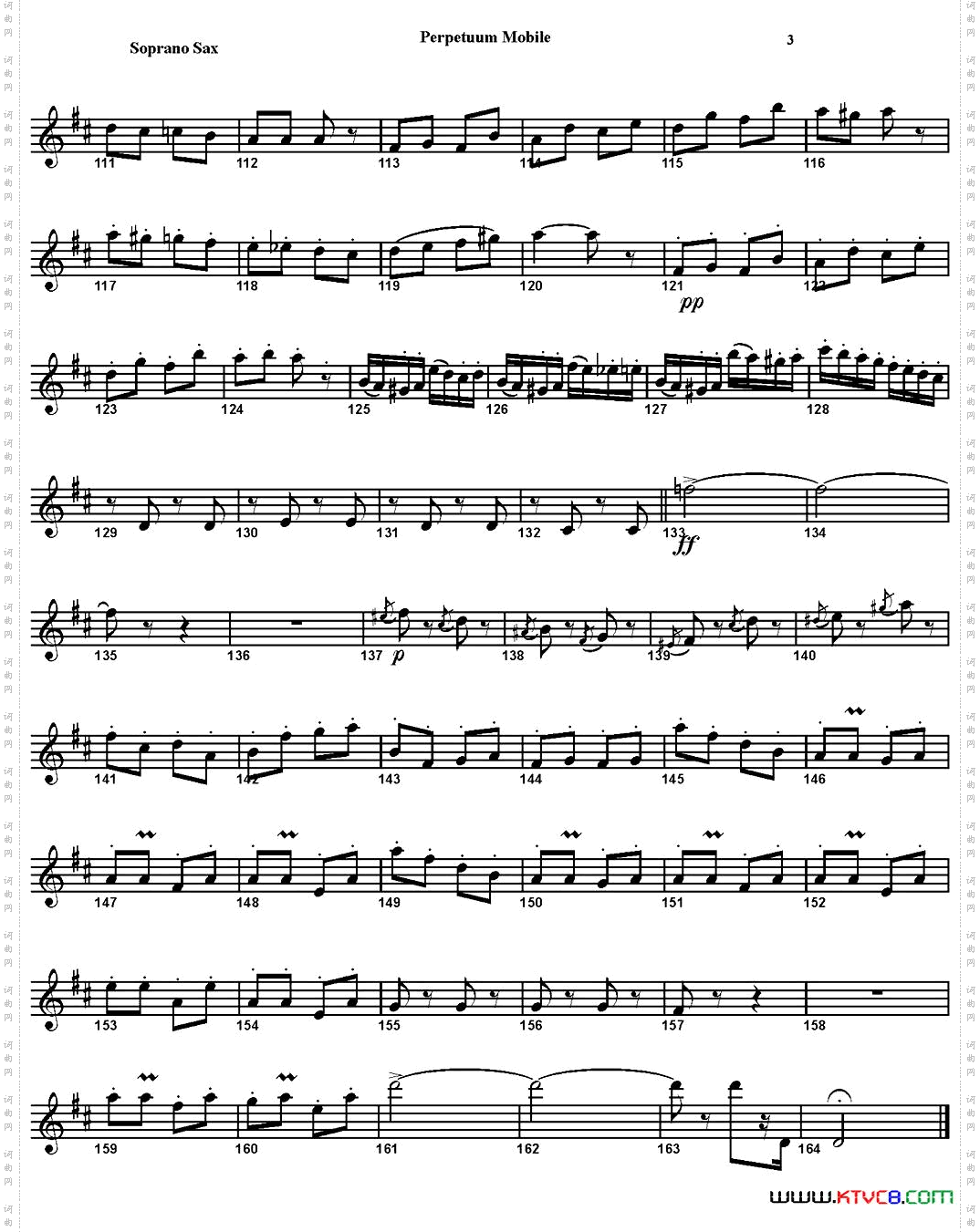 PERPETUUMMOBILE四重奏·高音萨克斯分谱_PERPETUUM MOBILE四重奏·高音萨克斯分谱