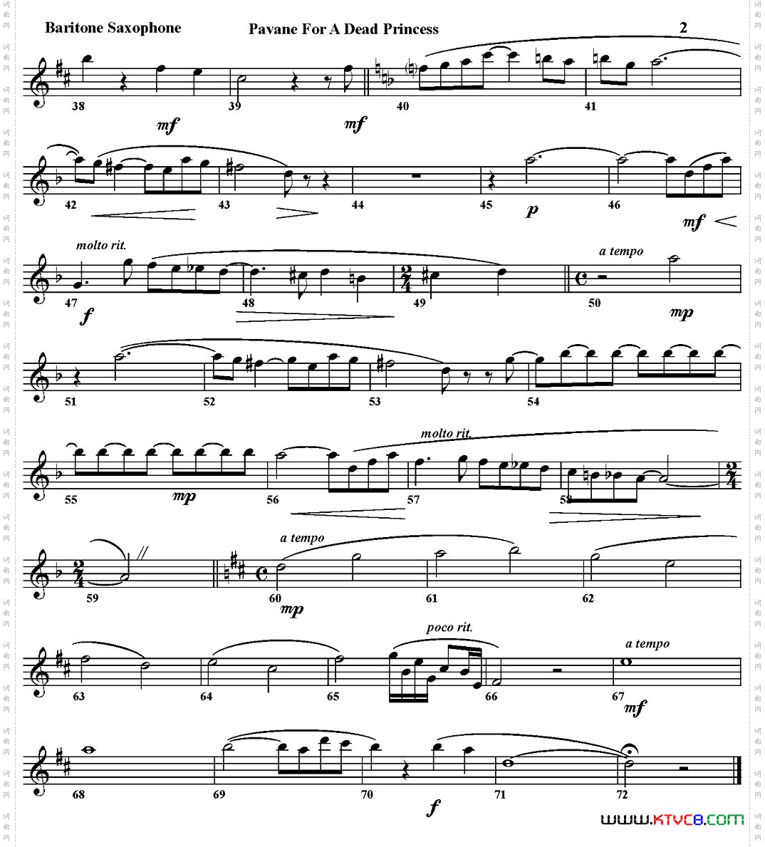 PAVANEFORADEADPRINCESS四重奏·上低音萨克斯分谱_PAVANE FOR A DEAD PRINCESS四重奏·上低音萨克斯分谱