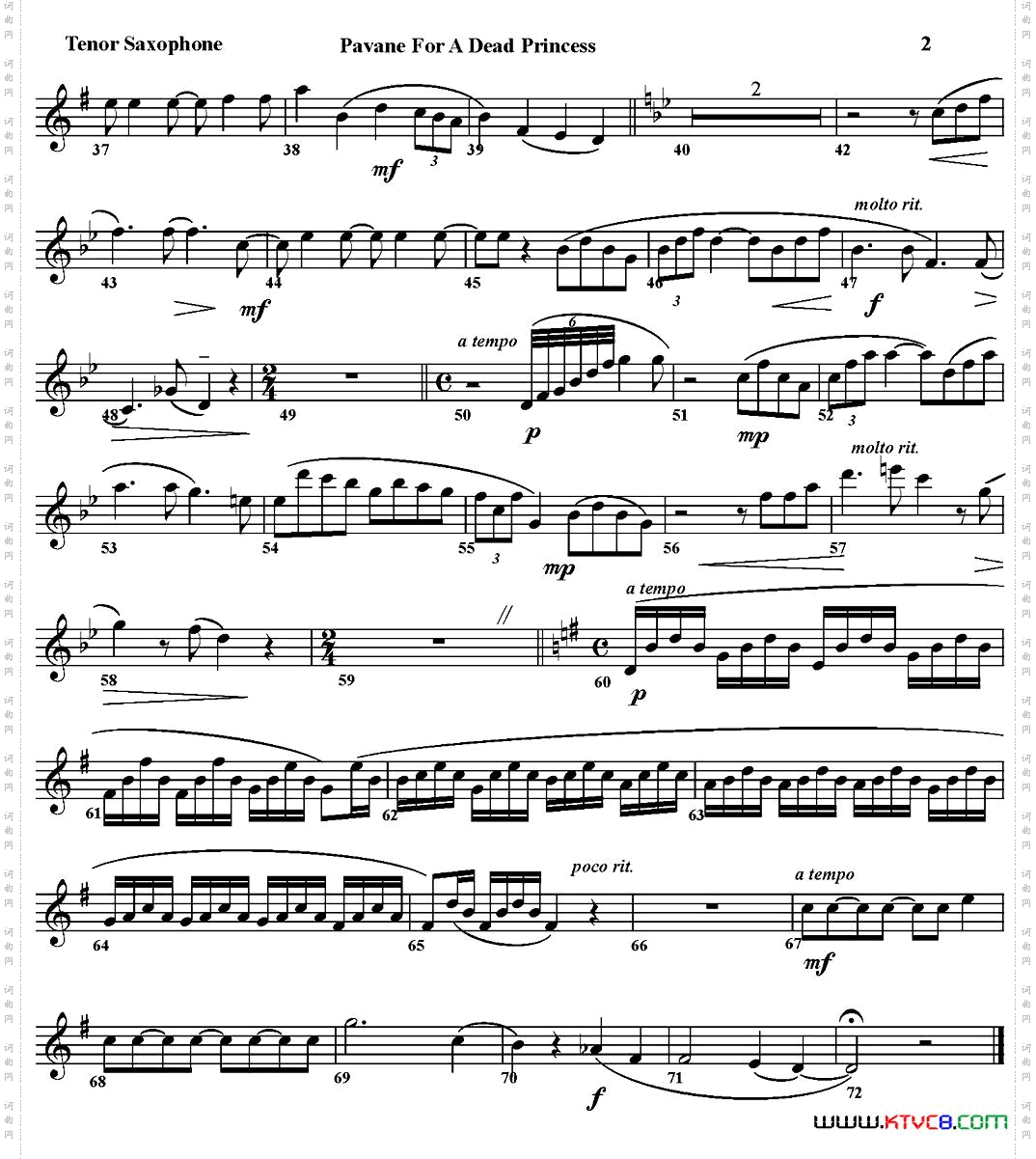 PAVANEFORADEADPRINCESS四重奏·次中音萨克斯分谱_PAVANE FOR A DEAD PRINCESS四重奏·次中音萨克斯分谱