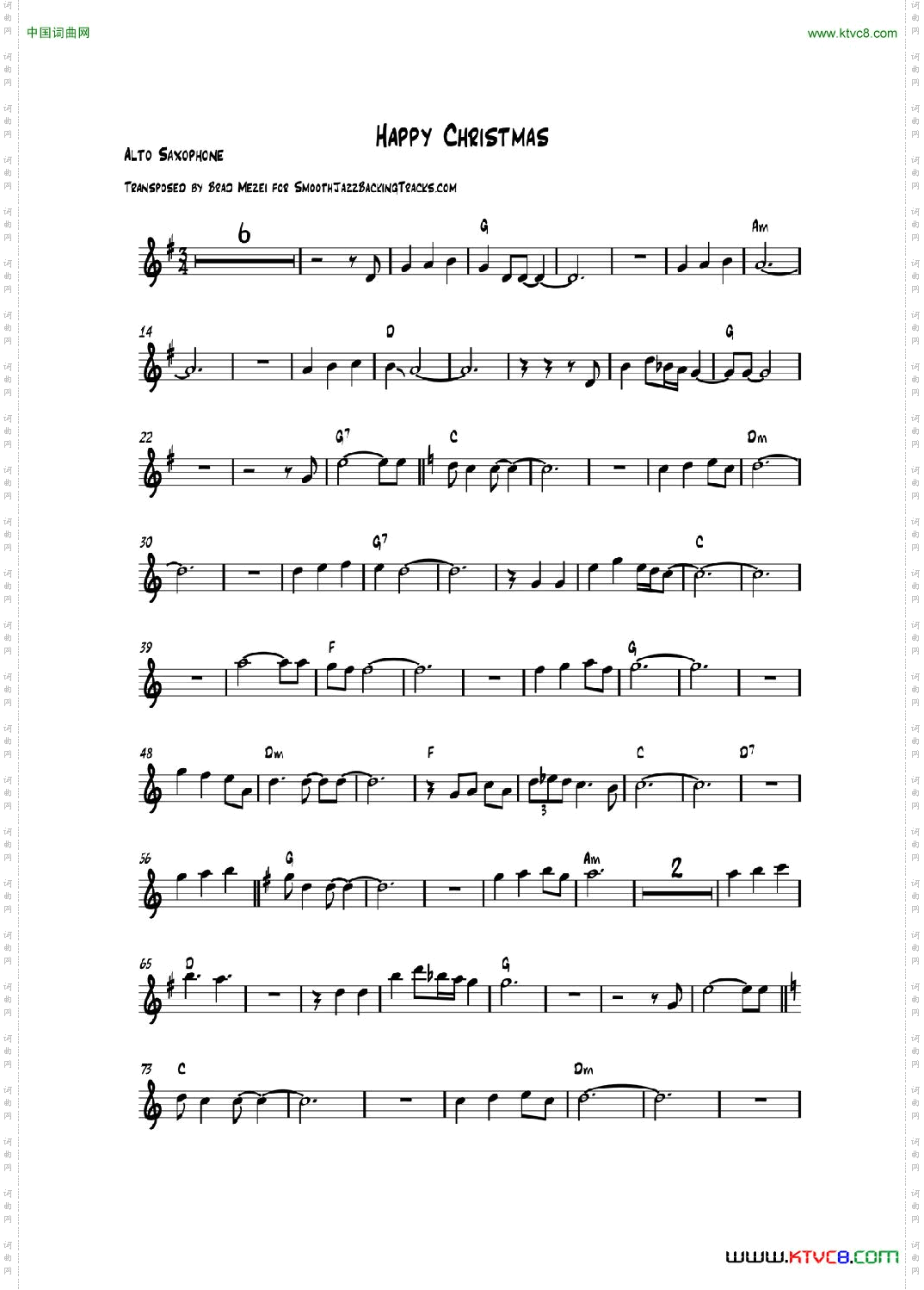 HappyChristmas中音萨克斯_Happy Christmas中音萨克斯