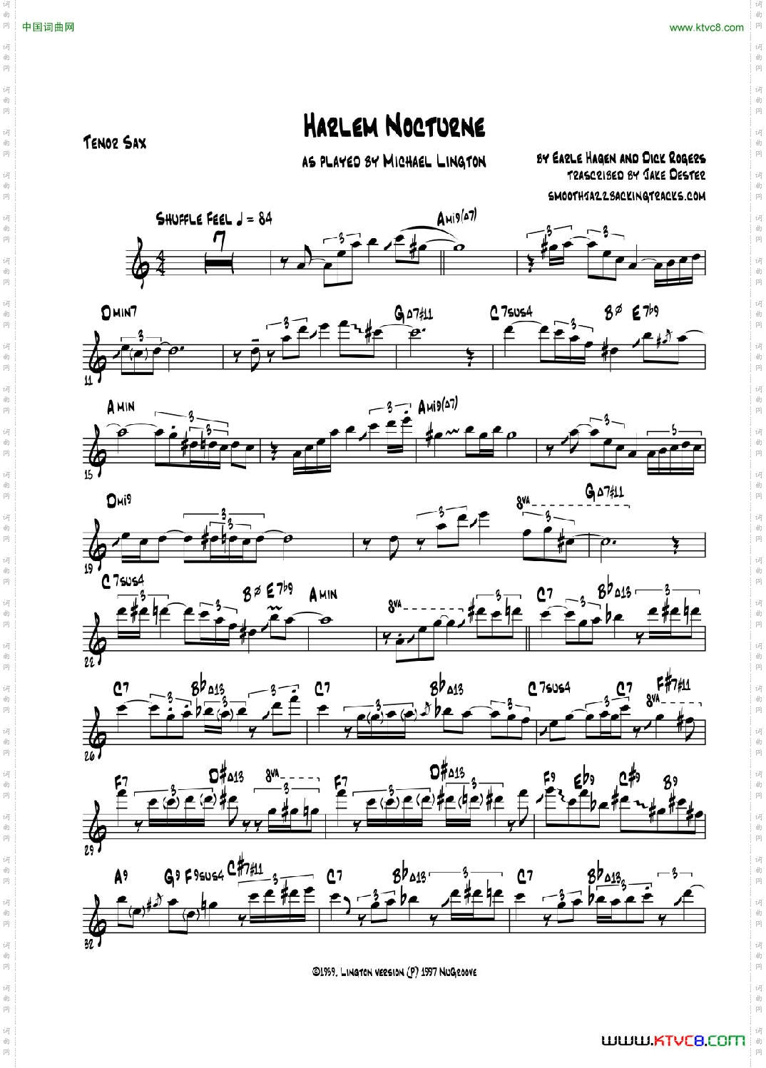 HarlemNocturne次中音萨克斯_Harlem Nocturne次中音萨克斯